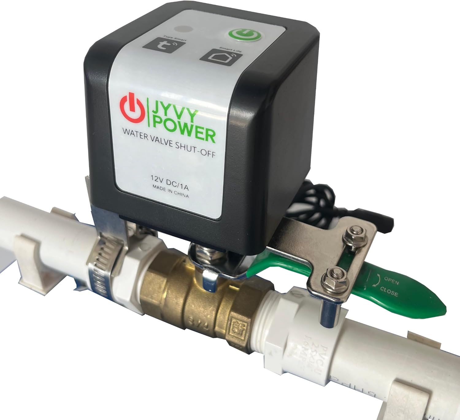 Zigbee(TUYA/SmartThings HUB NEEDED) Ball Valve Smart Water Shutoff Manipulator with Durable Metal Gear Domotique Controller Compatible Alexa Google Works 2.4 GHz (TUYA ZIGBEE)