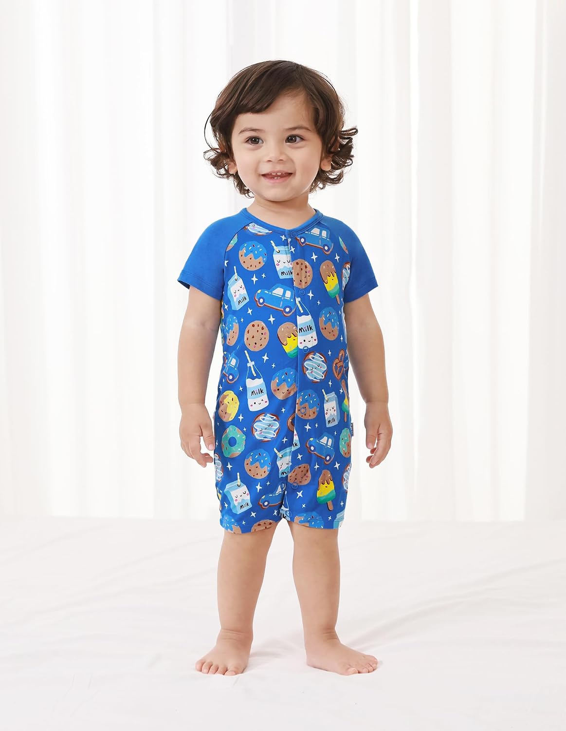 Baby Romper Short Sleeve Boys Girls Rompers Soft Viscose from Bamboo Pajamas Unisex Toddler Sleepwear 0-24Months
