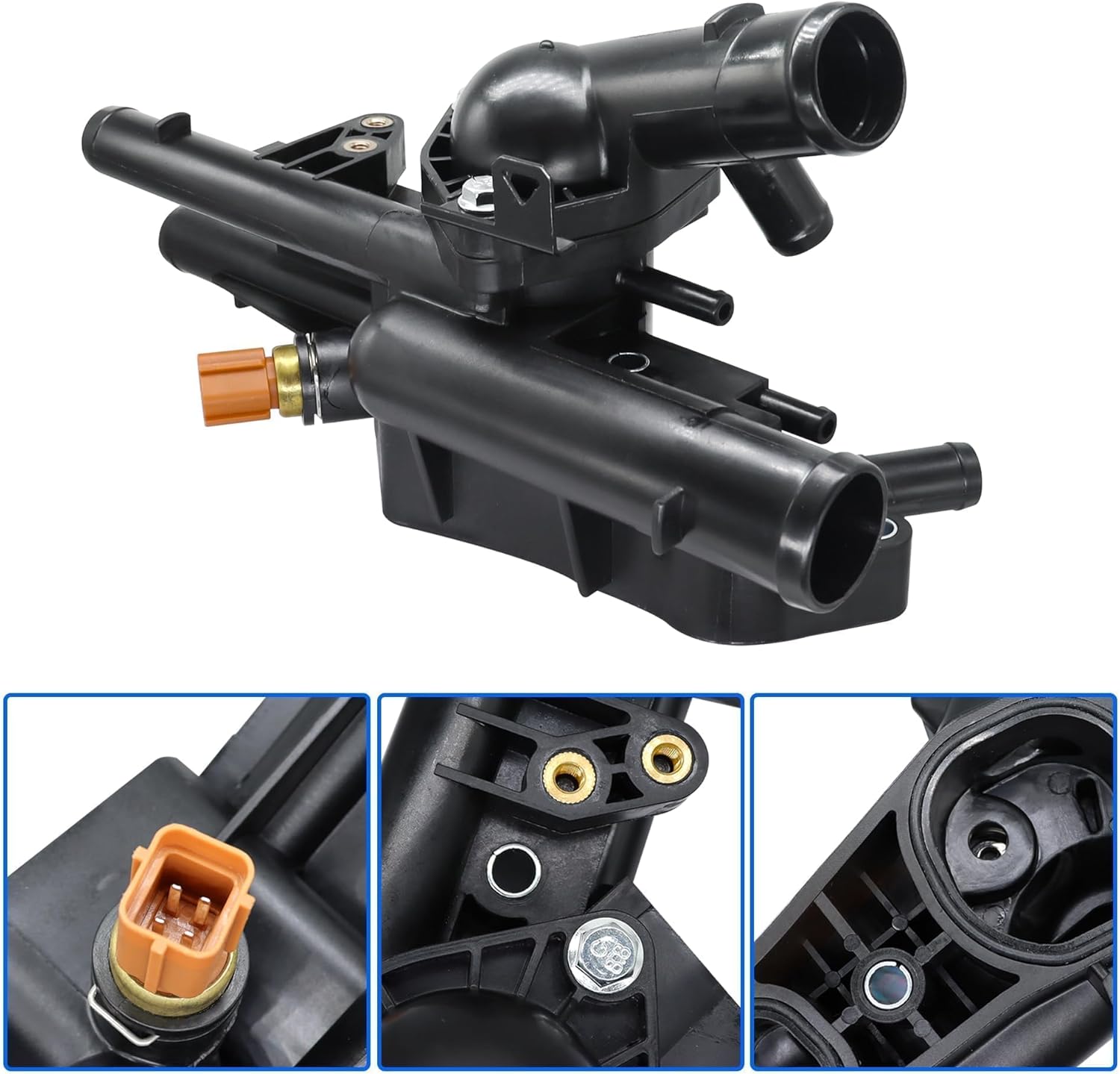 Coolant Thermostat Housing Assembly 25600-2G500 for Hyundai Sonata Tucson Santa Fe Sport 2010-2016 Kia Sportage Optima Sorento 2011-2016 2.4L L4 Replace 256002G500 86025 86230 902-5128 81706