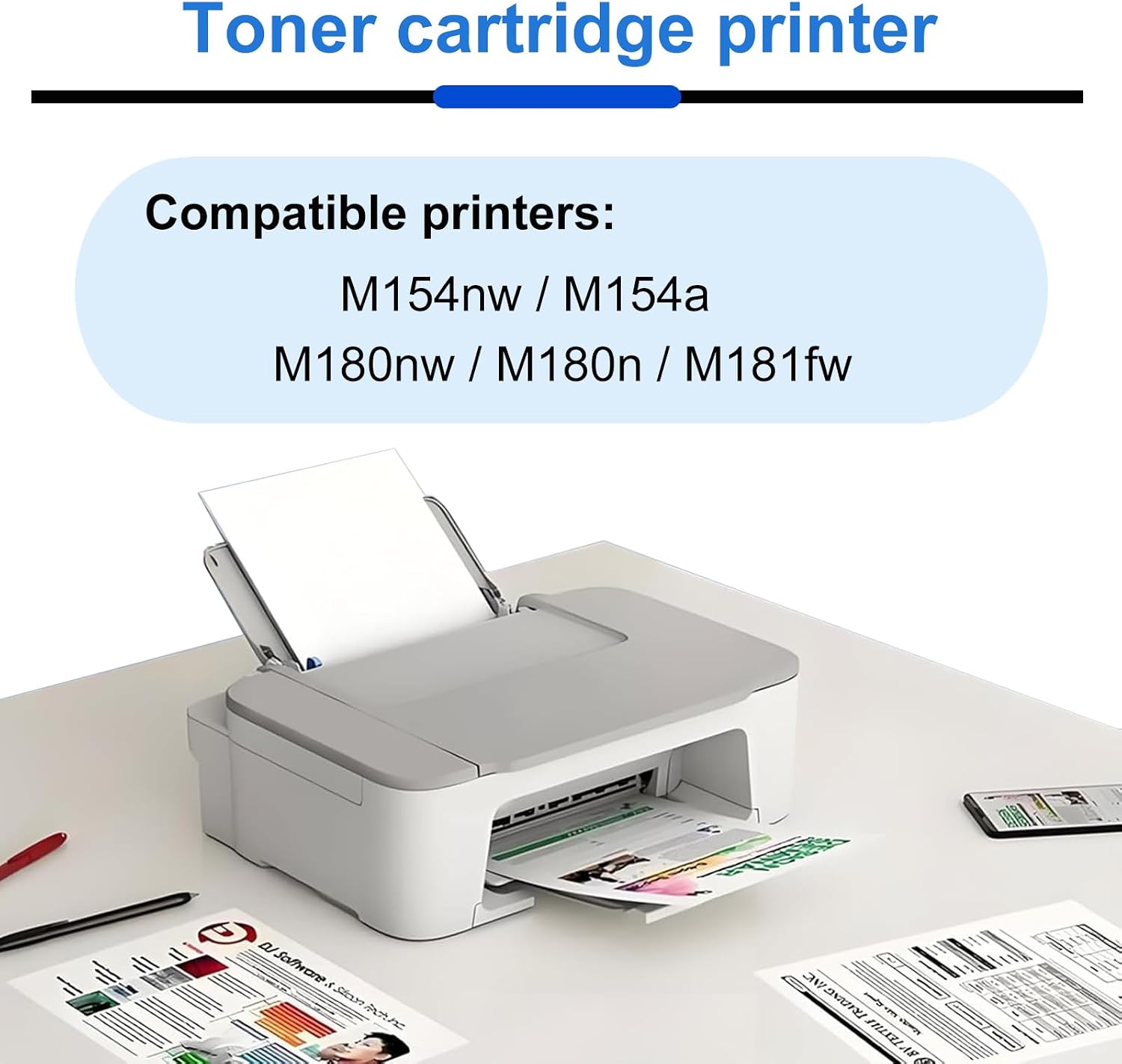 205A Toner Cartridge 4 Pack Combination Pack Replacement for HP 205A Compatible Printer M154nw M154a M180nw M180n M181fw Printer for HP Higher Yield Replacement Multicolor