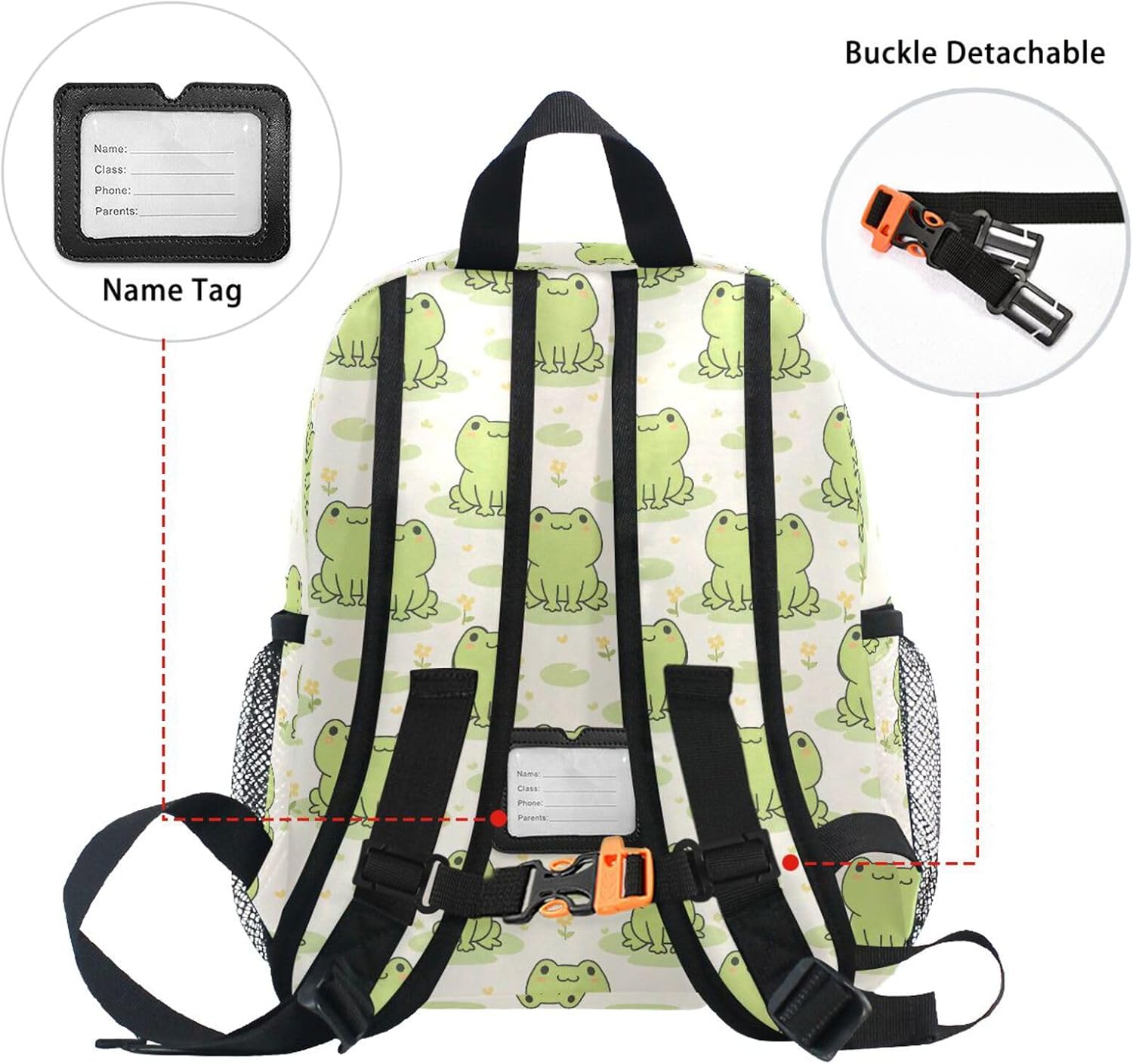 MNSRUU Toddler Backpack, Cute Frog Kids Backpack Dragonfly Small Bookbag for Girls Kawaii Mini Travel Backpack for Boys Preschool Age 3-6
