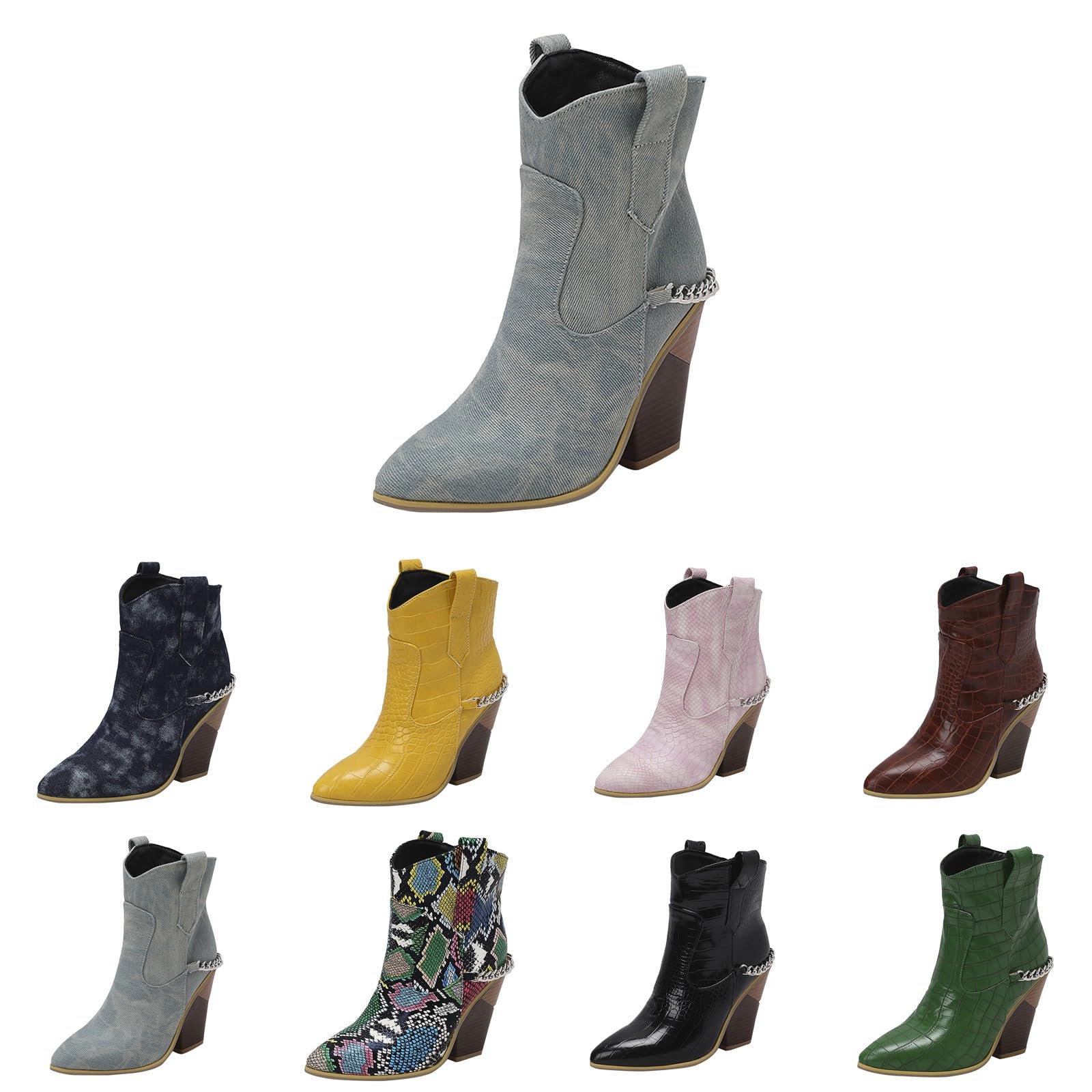 Botines Vestir Mujer Tacon Puntera Fina Elegantes Zapatos Casual Invierno