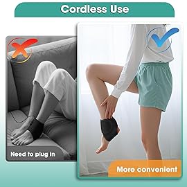 2PCS Ankle Heating Pad with Massage, USB Rechargeable Ankle Massager for Pain Relief, Ankle Massager for Circulation and Pain Relief, Heated Ankle Brace Wrap