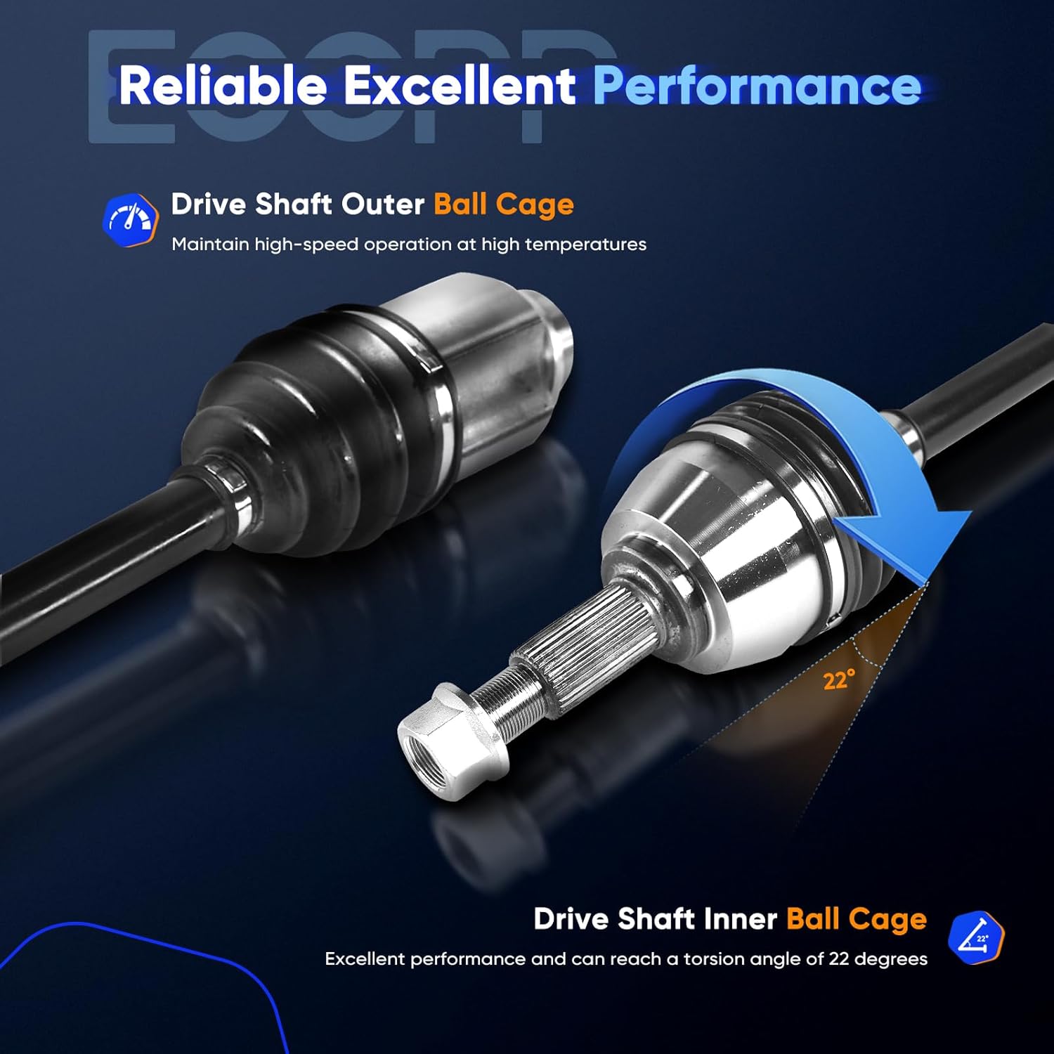 ECCPP/CV Axle Shaft Assembly fit 2009-2014 for Nissan Murano 3 5L Front Right Passenger Side NCV53994