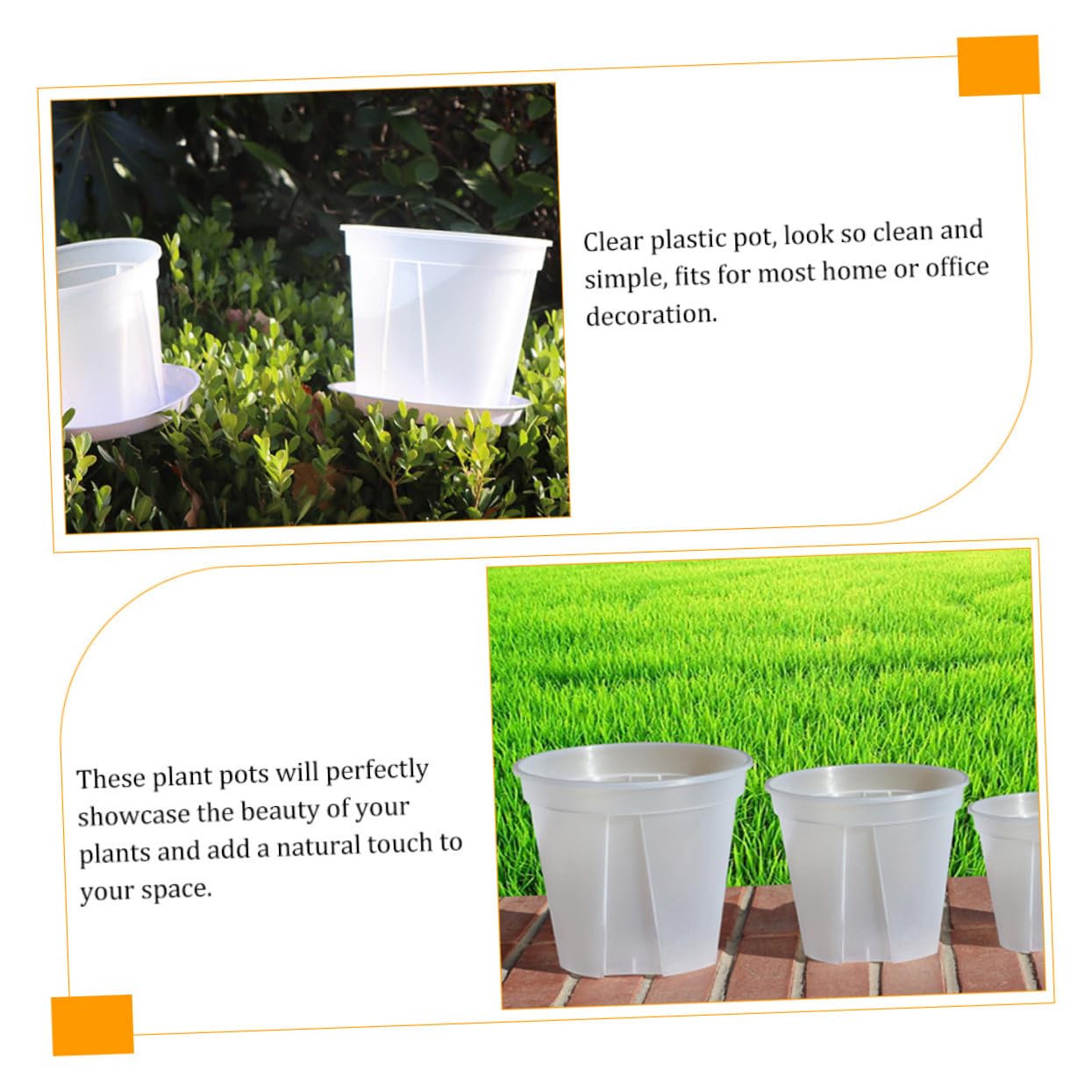 Pot de Fleur Transparent 2pcs en Plastique pour Orchidee avec Drainage Facile à Planter, pour Culture Intérieure de Succulentes et Légumes