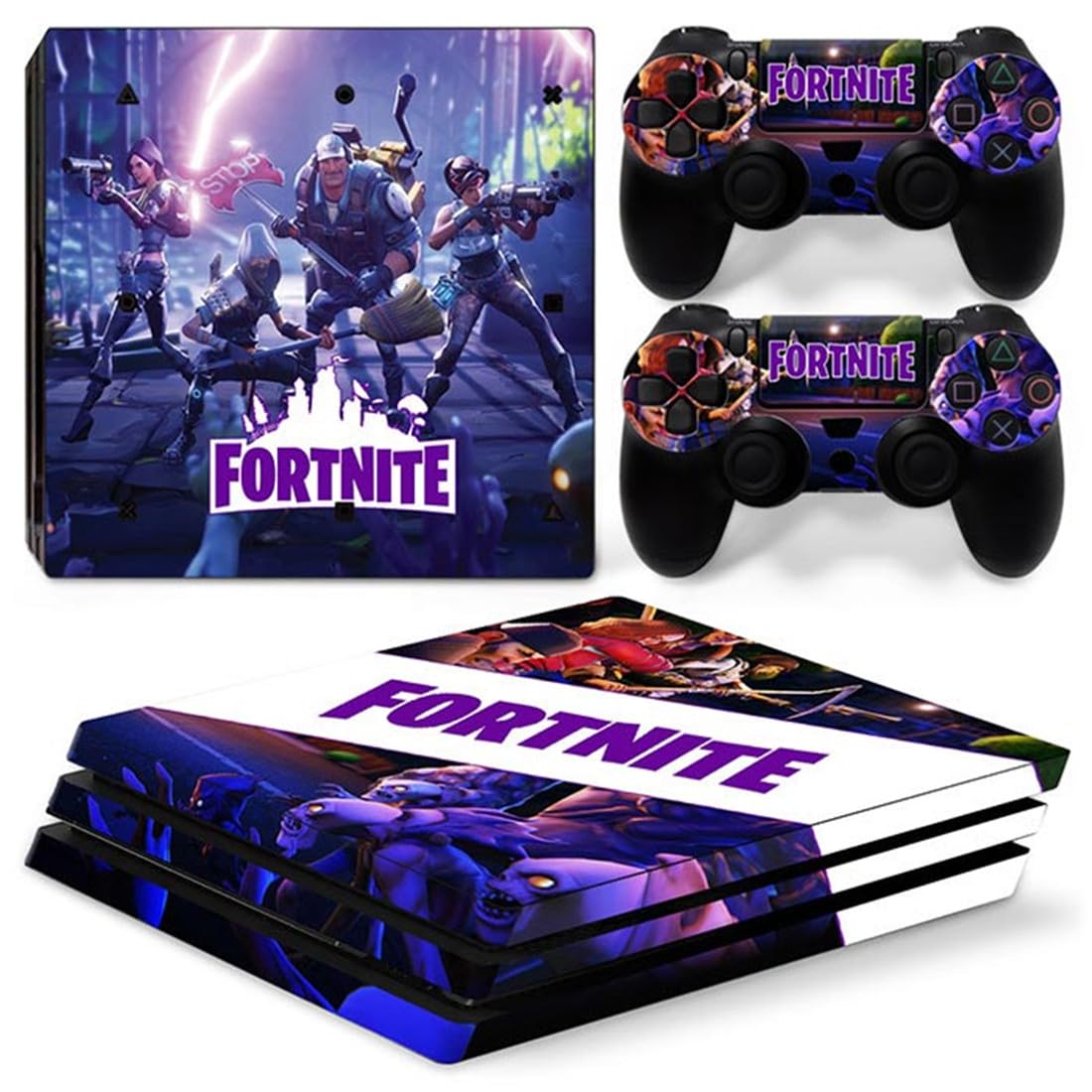 eWINNER Vinyl Skins Games Console Decals & Controller Stickers Skin compatible with Sony PS4 Pro Console&Dualshock Controller Only (not PS4 /not PS4 Slim/Not PS5) (FORTNITE)