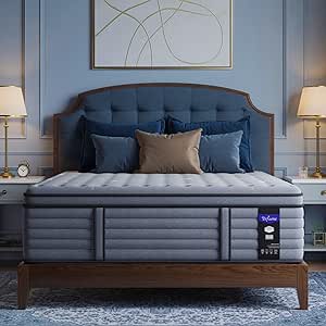 Queen Mattress 14 Inch, Hotel Luxury Hybrid Queen Size Mattress In A Box, Extra Enhanced Support, Relieve Back & Waist Pain, Cooling Sleep, Fiberglass-Free, CertiPUR-US, 365-Night Trial, Medium Firm