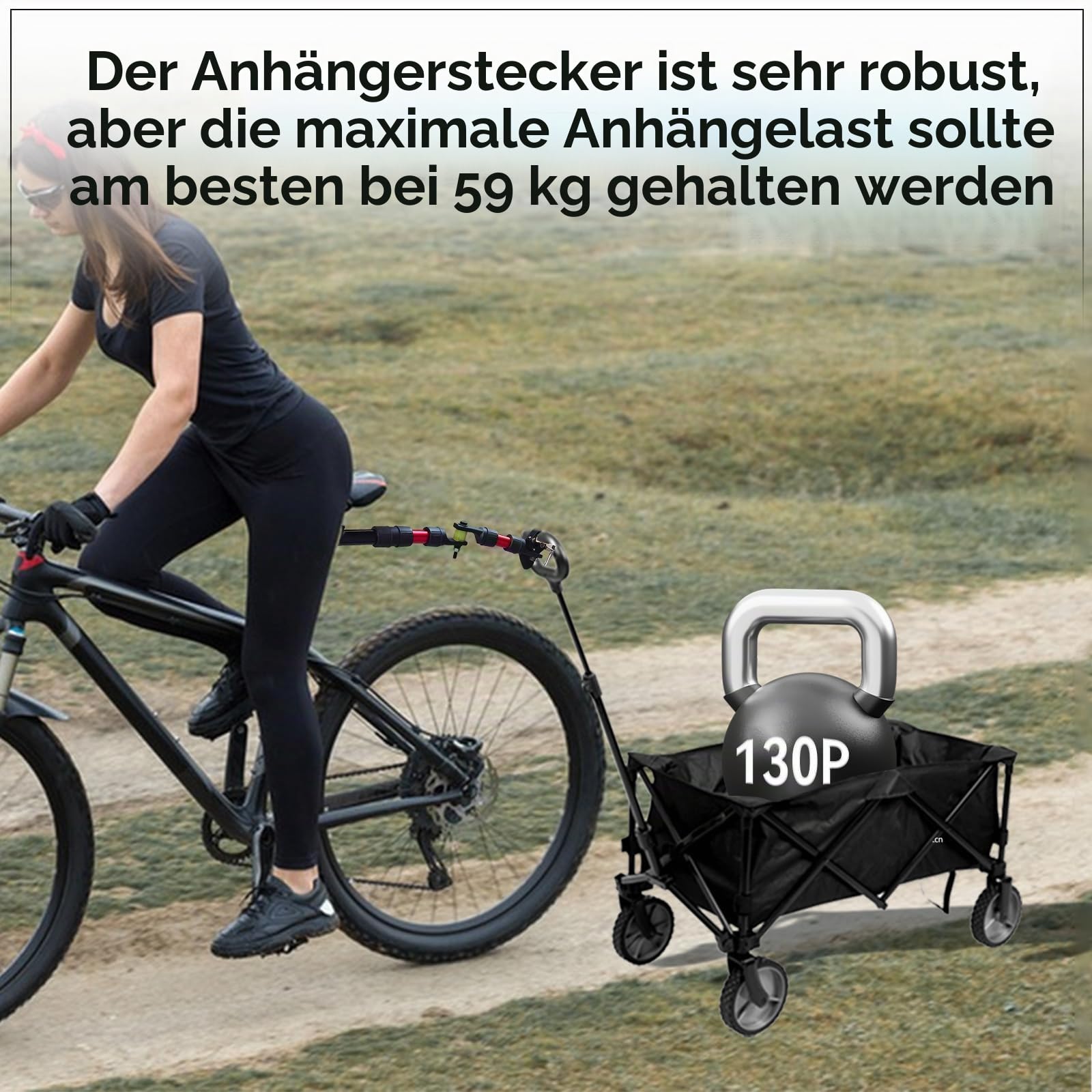 Fahrradanhänger-Kupplung, Fahrradanhänger-Verbinder für tragbaren Faltwagen, zusammenklappbarer Wagen, Stahl-Gartenwagen, Wagen für Lebensmittel, Sport, Garten, Einkaufen, Camping, 27-32mm