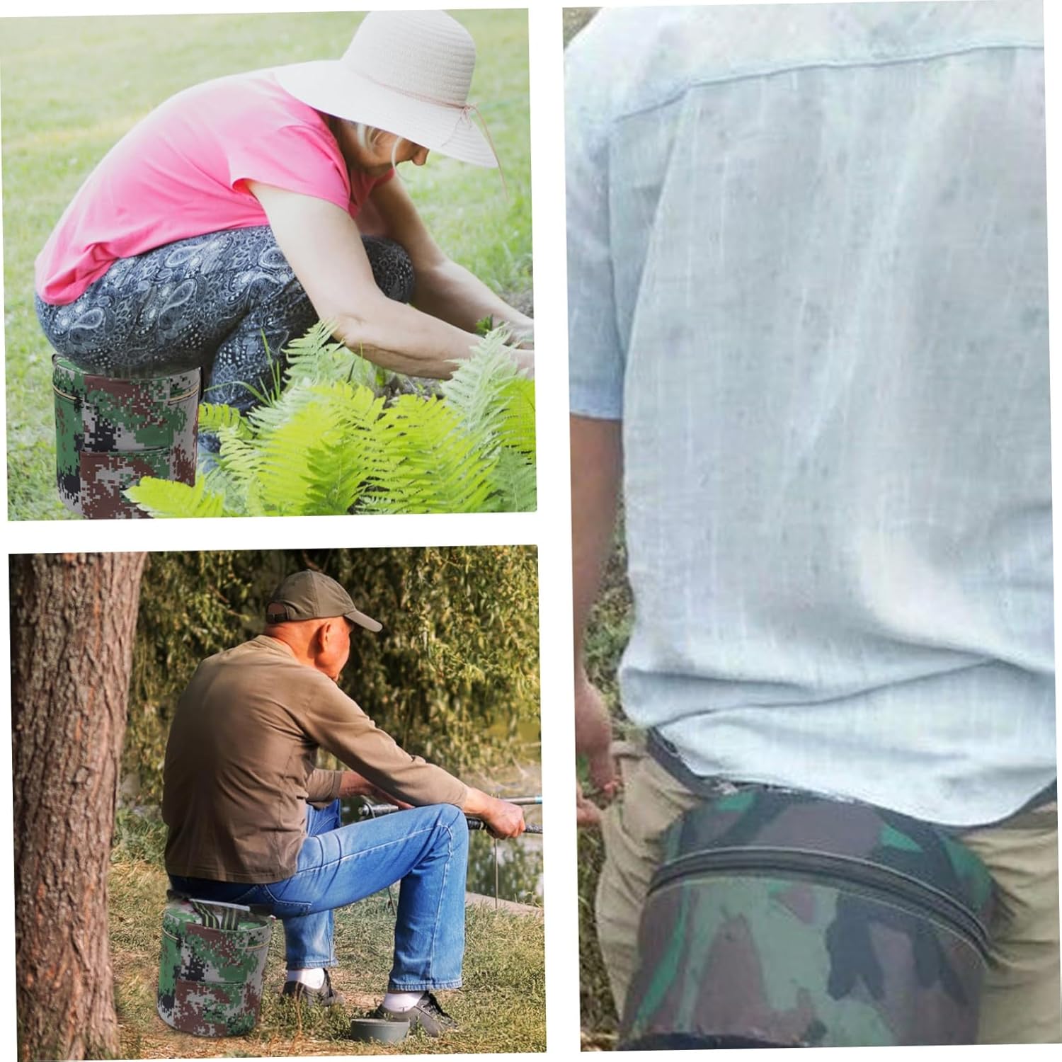 Kneeler and Stool for Gardening Wearable Garden Stool Anti-Collapse Foam Gardening with Side Pocket Portable Soft Garden Seat for Grandparents Seniors 9.8x9.8 Inch