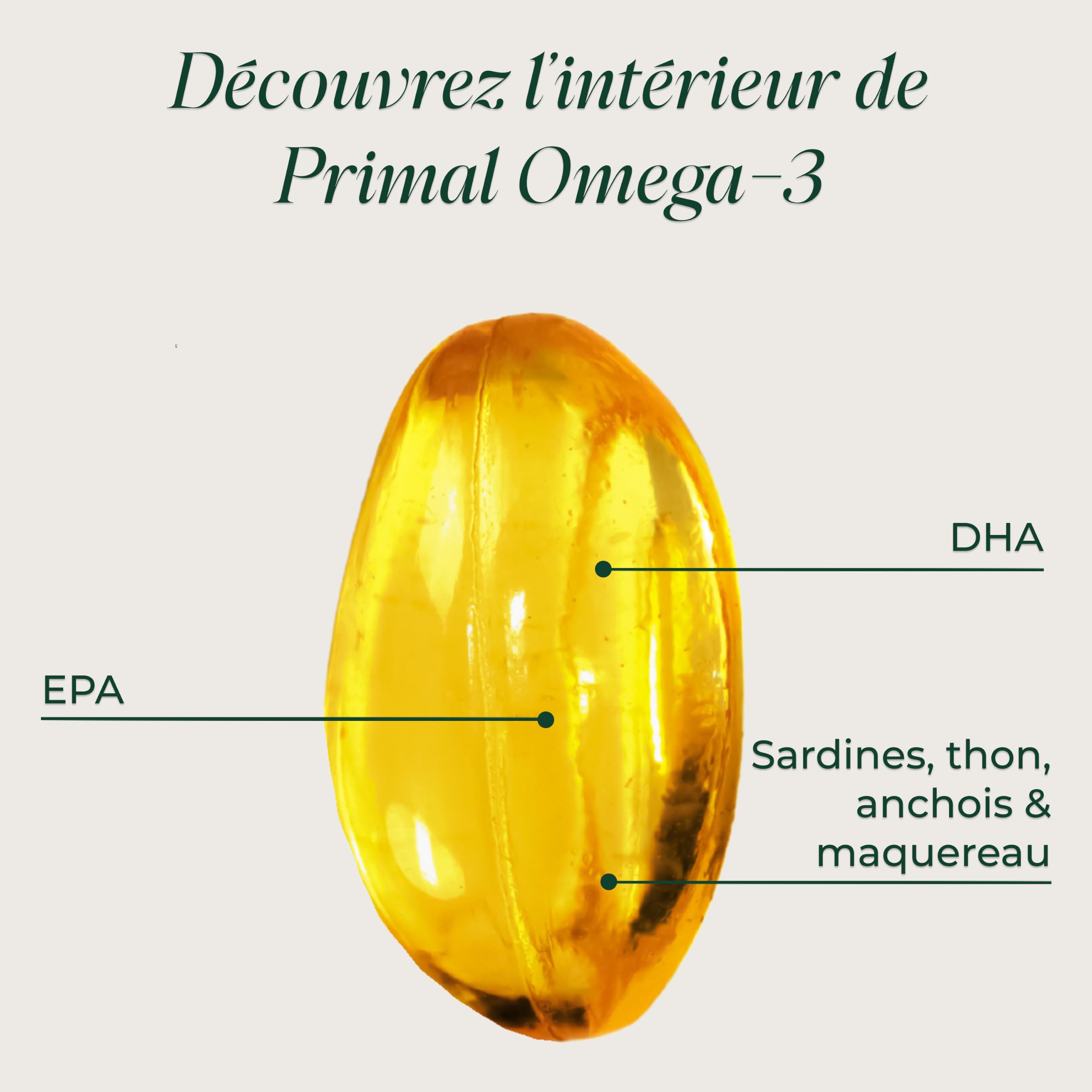 Primal Harvest Omega-3 - Complément alimentaire quotidien, sans gluten