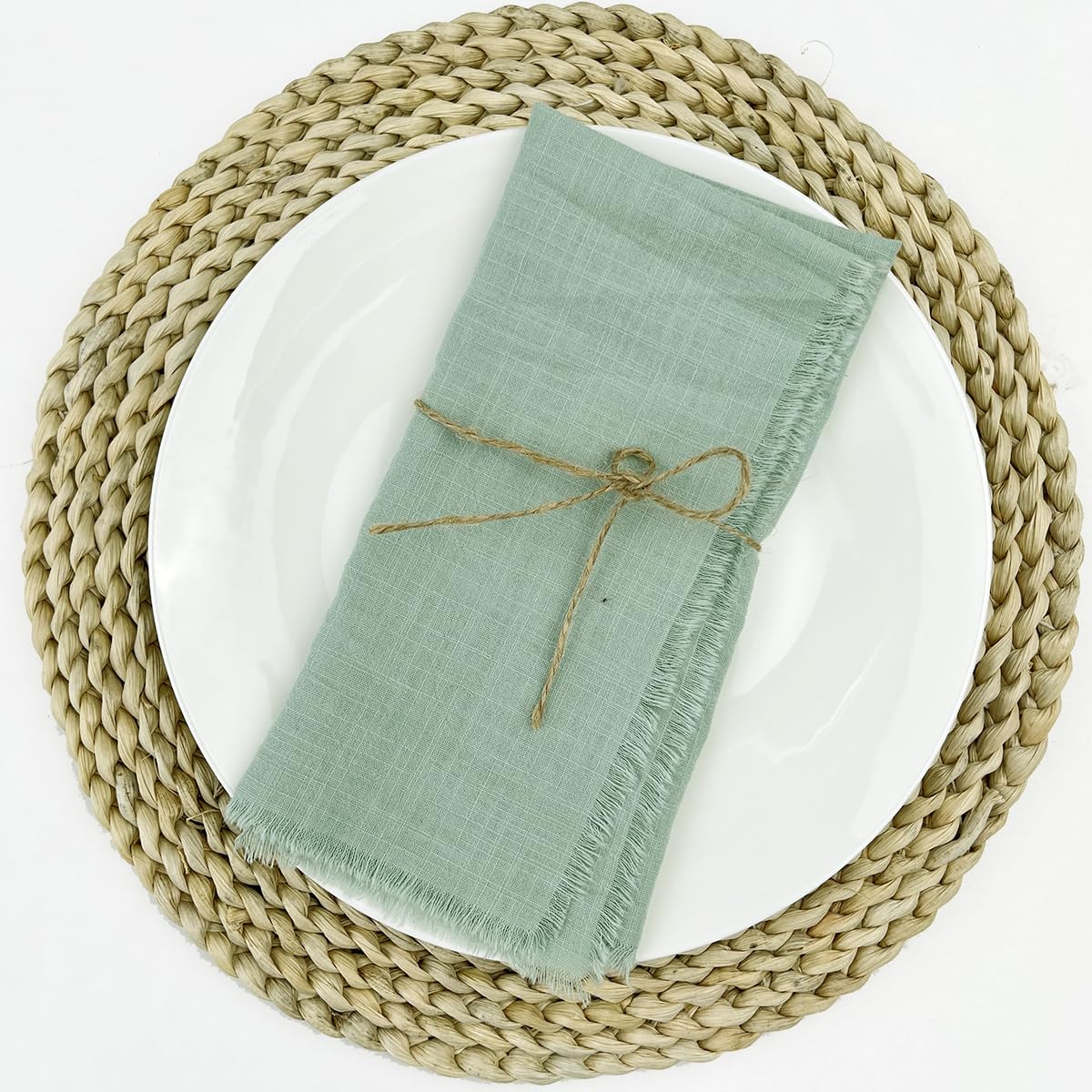 10/30/50 pièces Vert Sauge Usine Service Serviettes en Tissu Coton Tissu Serviette Gaze Serviettes de Table Ensemble décoration de Mariage