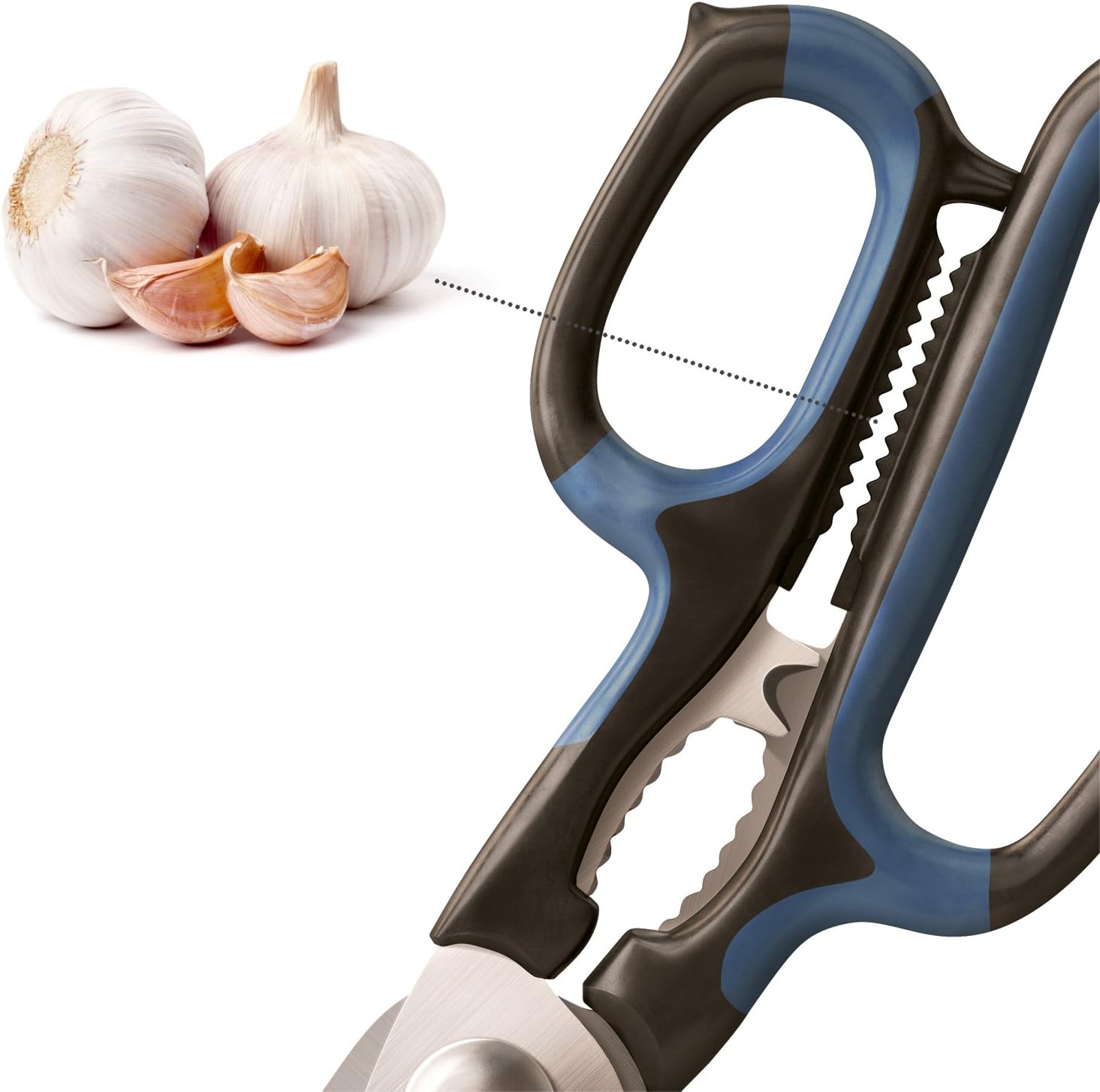 AnySharp Multi-Tool Scissors, Hardened Steel Blades for Tough Materials, Ideal for Both Left and Right Handed Users, Comfort Grip, Dishwasher Safe, Black, One Size