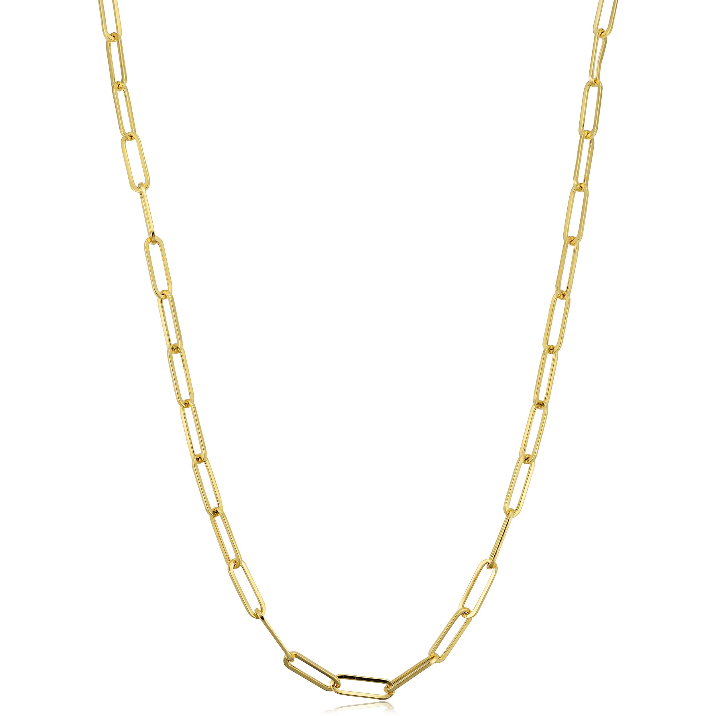 Kooljewelry 14k Gold Polished Paperclip Chain Necklace