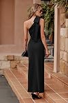 PRETTYGARDEN Robes formelles longues pour les femmes d'été une épaule sans manches Bodycon cousu pour le mariage Robe Maxi