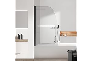 34" Inches Acrylic Stick on Shower Screen with Stainless Steel Frame