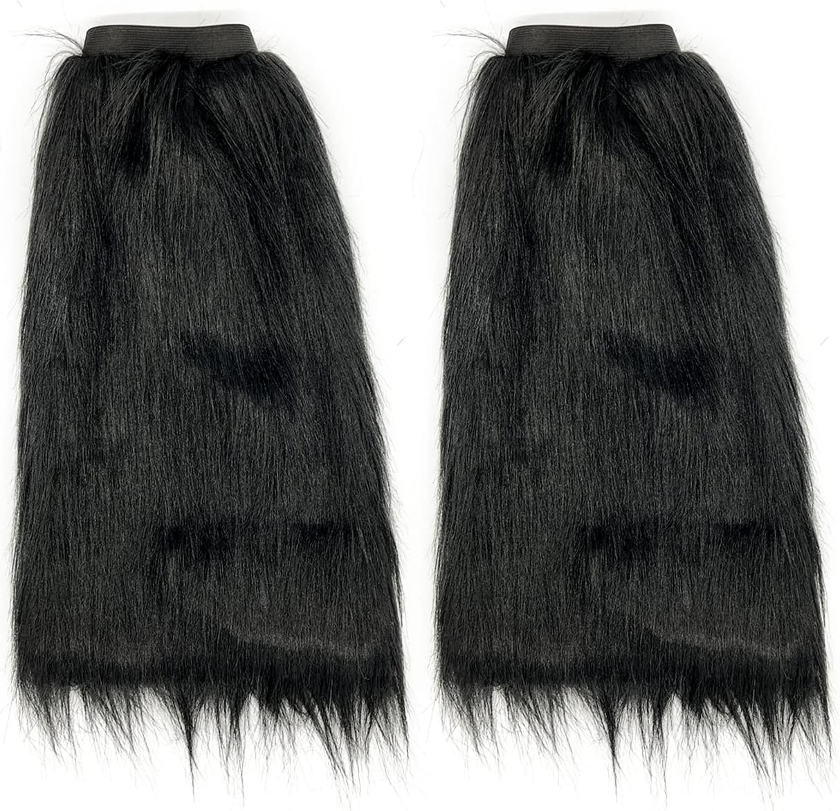 FHQHTH Fuzzy Faux Fur Leg Warmers Fur Heels Long Boots Cuff Cover has Elasticity One Pair Dionysia Boot cover Carnival 18" - Image 4