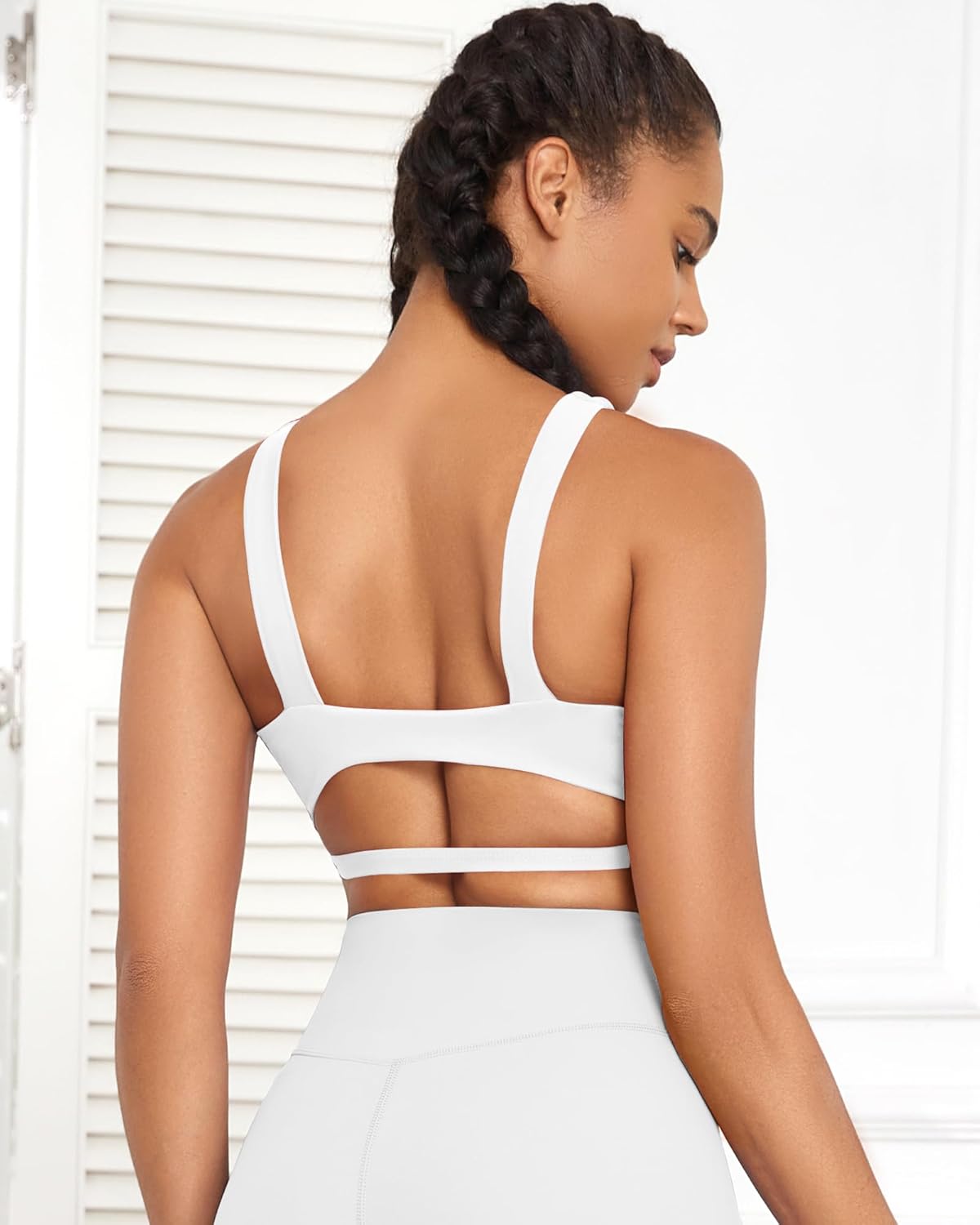 XUNYU Sports Bra for Women High Support Padded High Neck Workout Tops Cut Out Crop Top Open Back Yoga Tank Running - Image 2