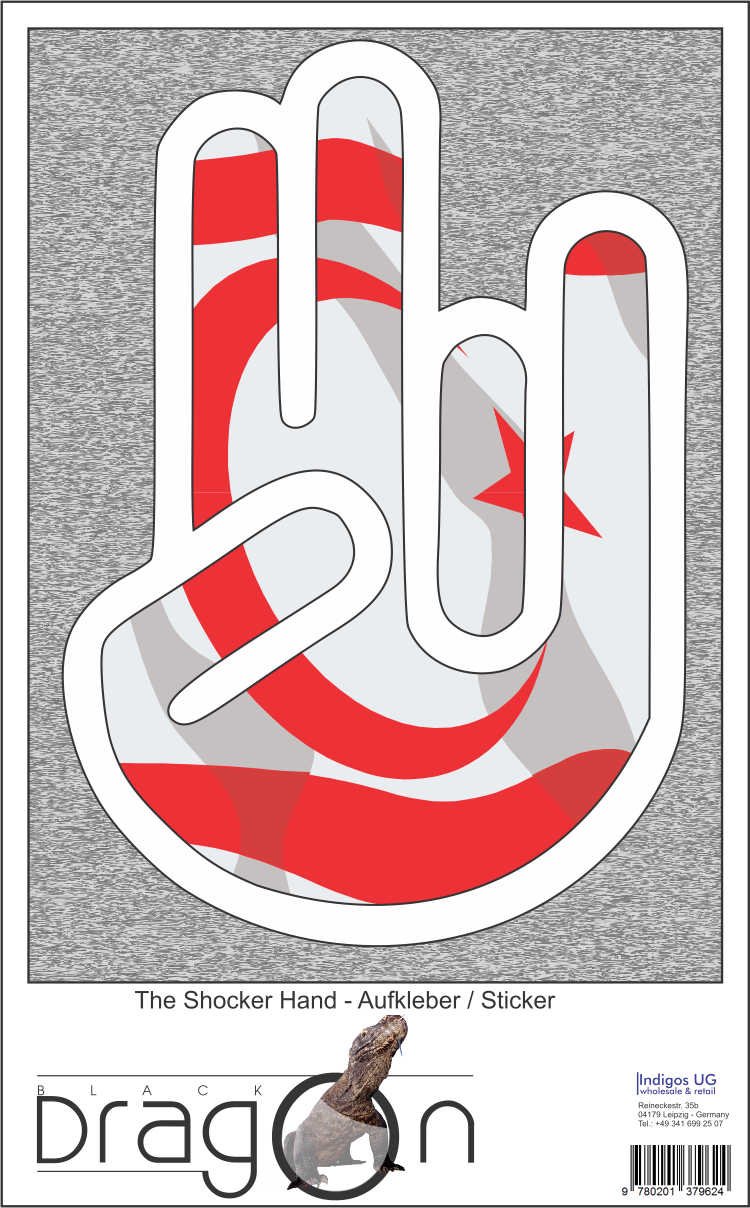 The Shocker Hand Sticker Decal Sticker Adesivo Per Cellulare Skin 70 X 50 mm contorno nero con bandiera Kyrgyzstan della Kirghizistan