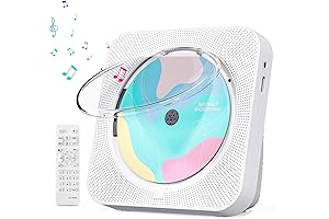 CD Player Portable with Bluetooth 5.1, CD Player with HiFi Sound Speakers, White