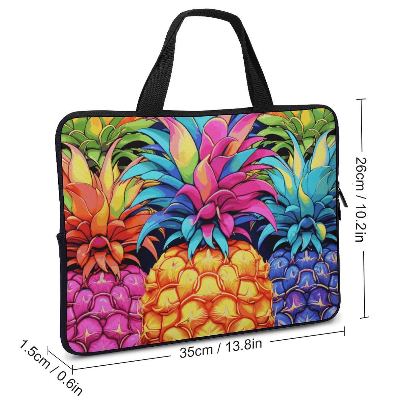 Colorful Pineapple - Custodia per computer portatile da 13", ultra sottile, leggera e impermeabile, in neoprene resistente, con cinghia da polso
