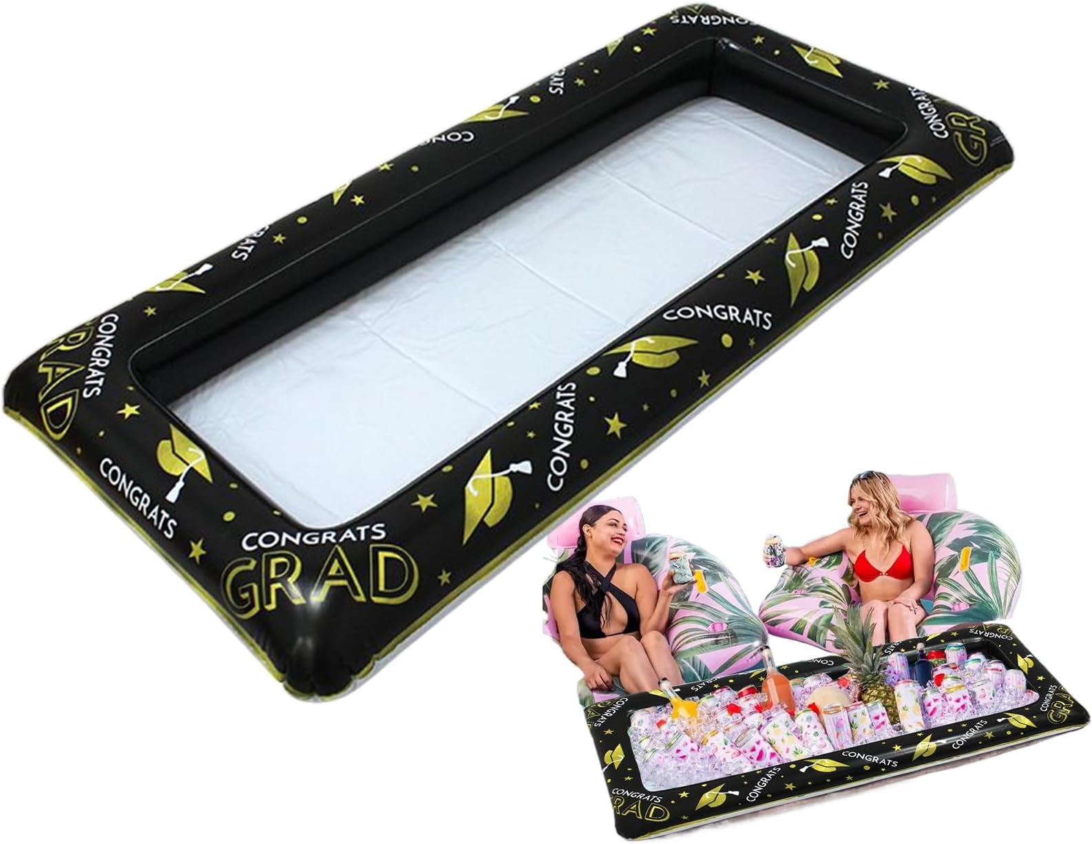 Inflatable Pool Bar,Inflatable Serving Bars | Cooling Tray Floating Portable Ice Beverage Salad Serving for BBQ Outdoors Picnic Outdoor Party Buffet