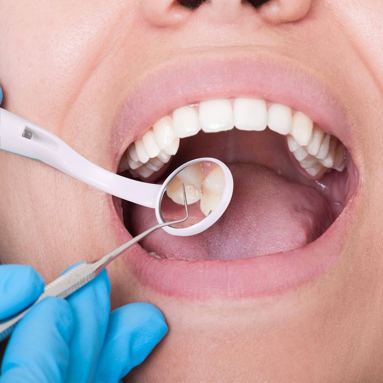 EXCEART Lustro dentystyczne ze światłem Przeciwmgielne Usta Lustro Kontroli Zęby LED Lustro Przeciwmgielne Zakrzywione Kąt Dentysta Oral Care Tool dla Domu Opieki Stomatologicznej