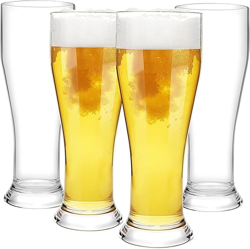 Miniatura 7 de MICHELY - Juego de 2 vasos de cerveza Pilsner irrompibles 165 oz vaso de plástico Tritan para cerveza de trigo