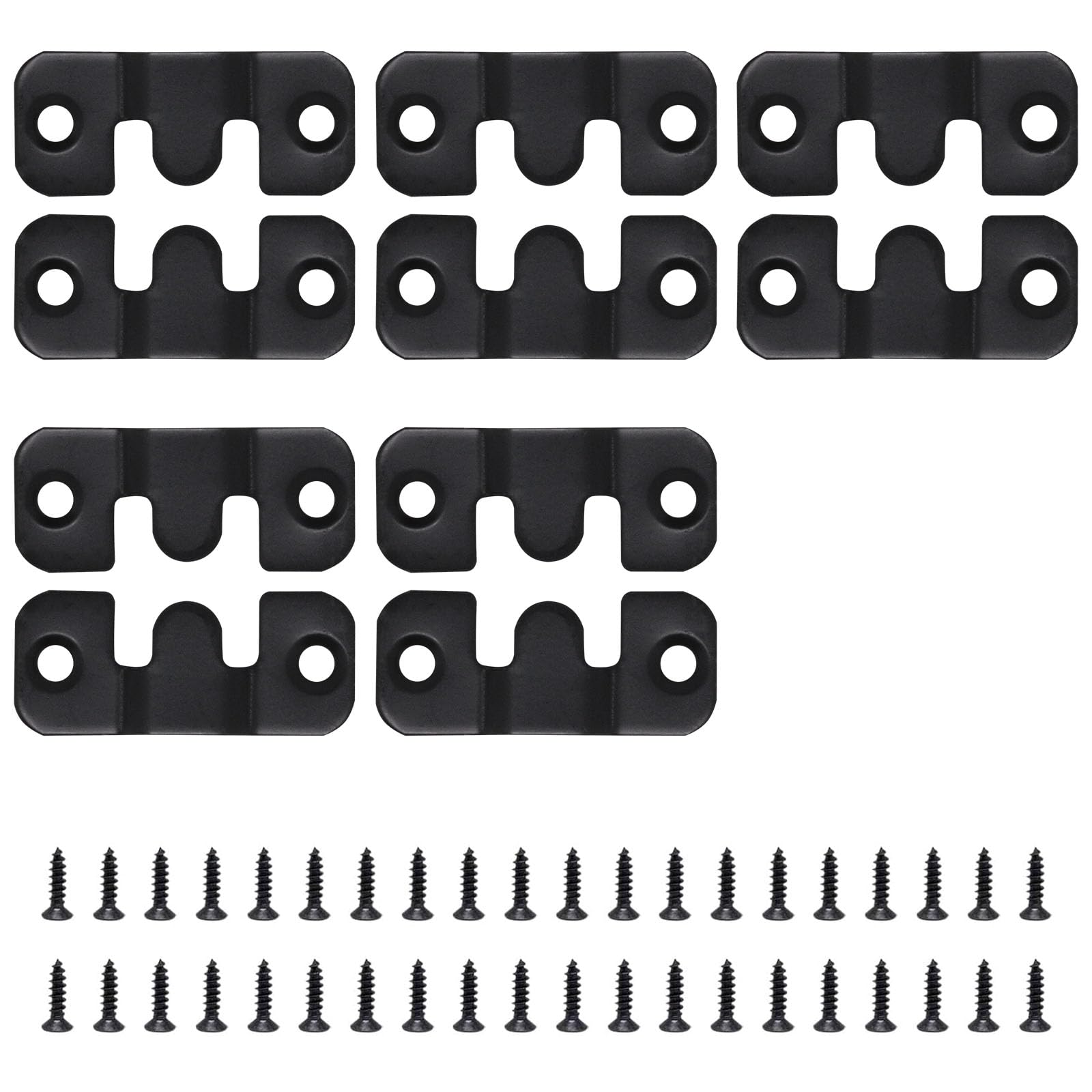 GDFYMI 10 Pcs Sectional Couch Connectors, Stainless Steel Furniture Sofa Interlocking Sectional Connectors with Screws (Black, Small)