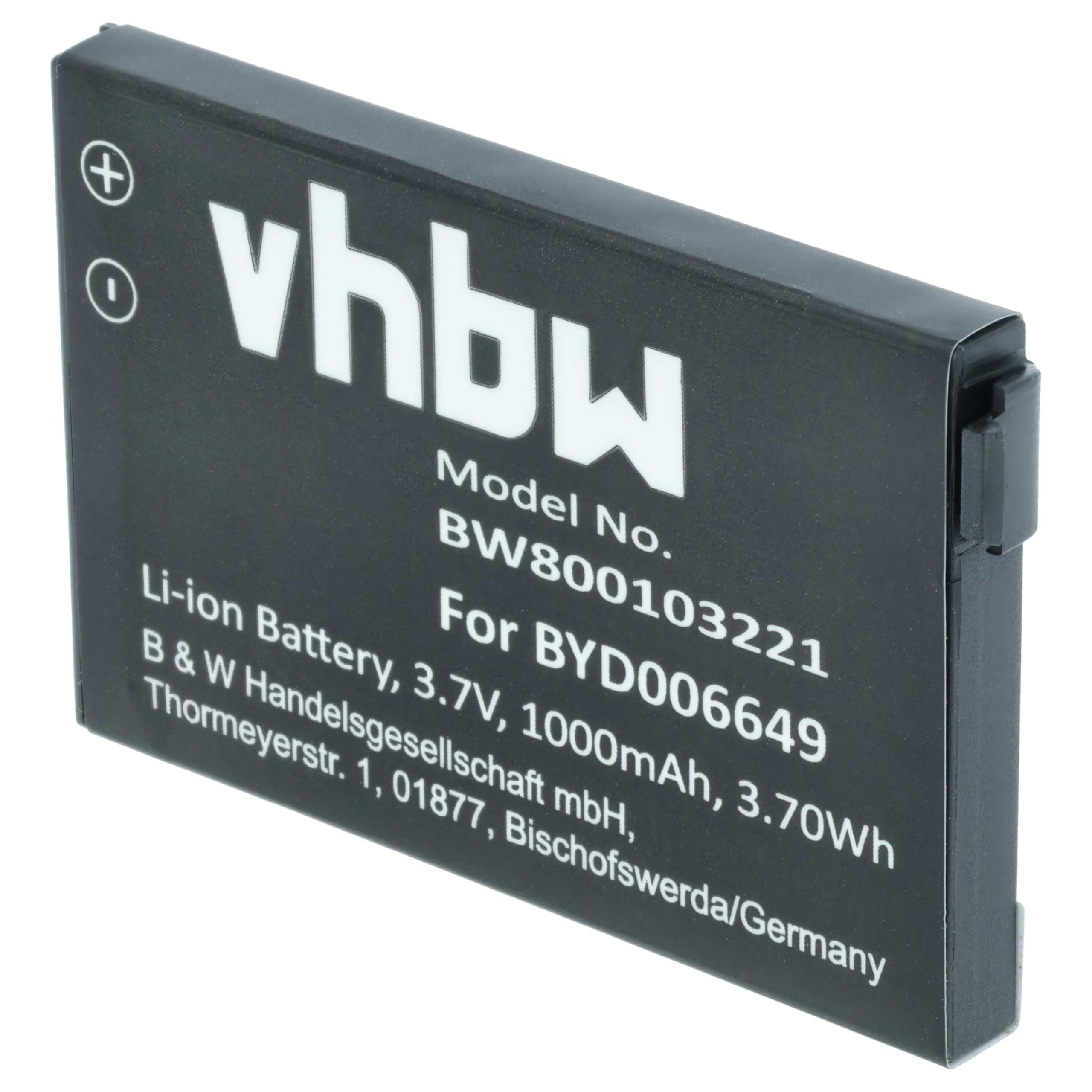 vhbw Batería Recargable Compatible con Nuk 10256296, BM300 Parent Unit, Eco Control + Video Monitor de bebé (1000 mAh, 3,7 V, Li-Ion)