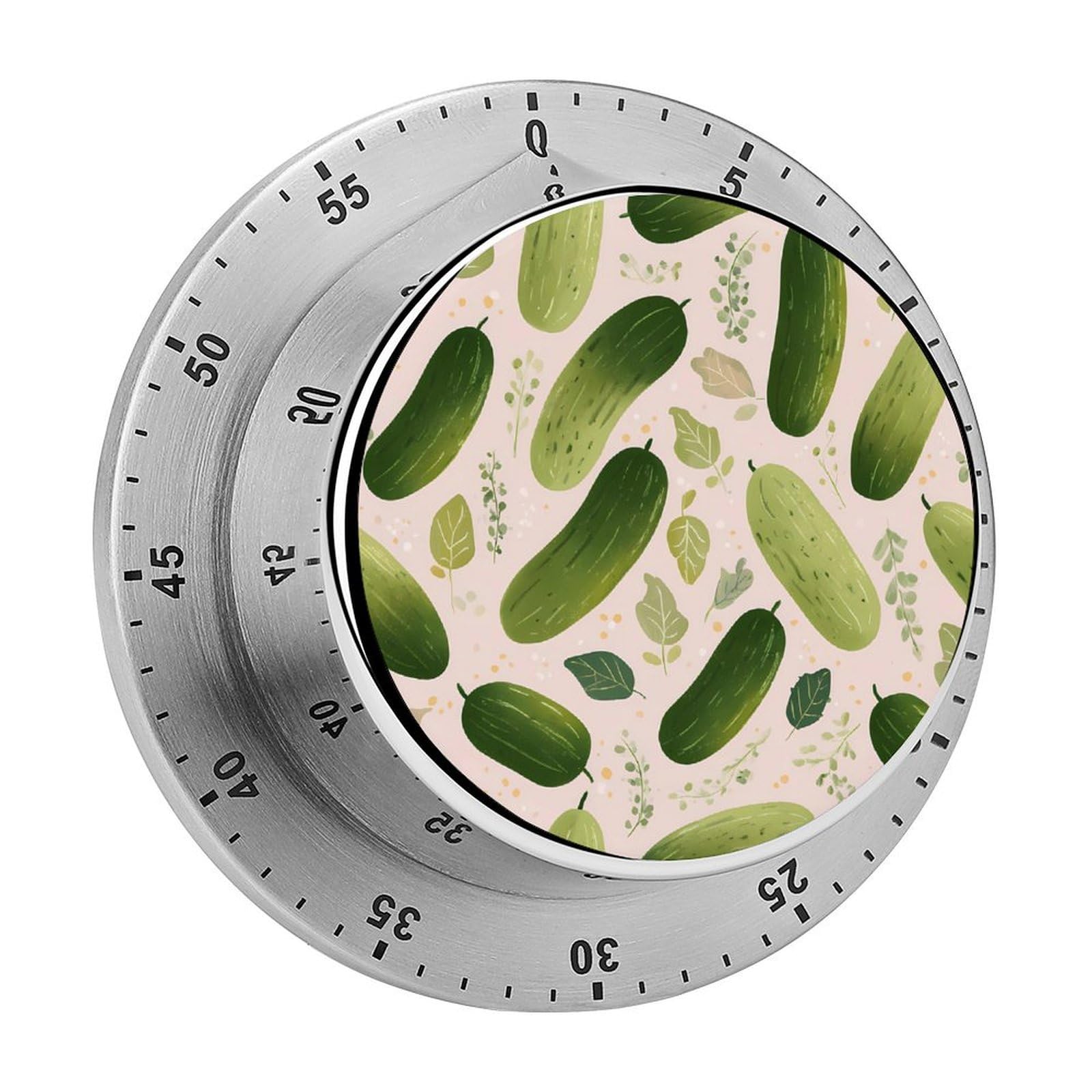 Pickles Leaves Cucumber Mechanical Timer with Alarm for Kitchen Cooking Productivity Stainless Steel Timers