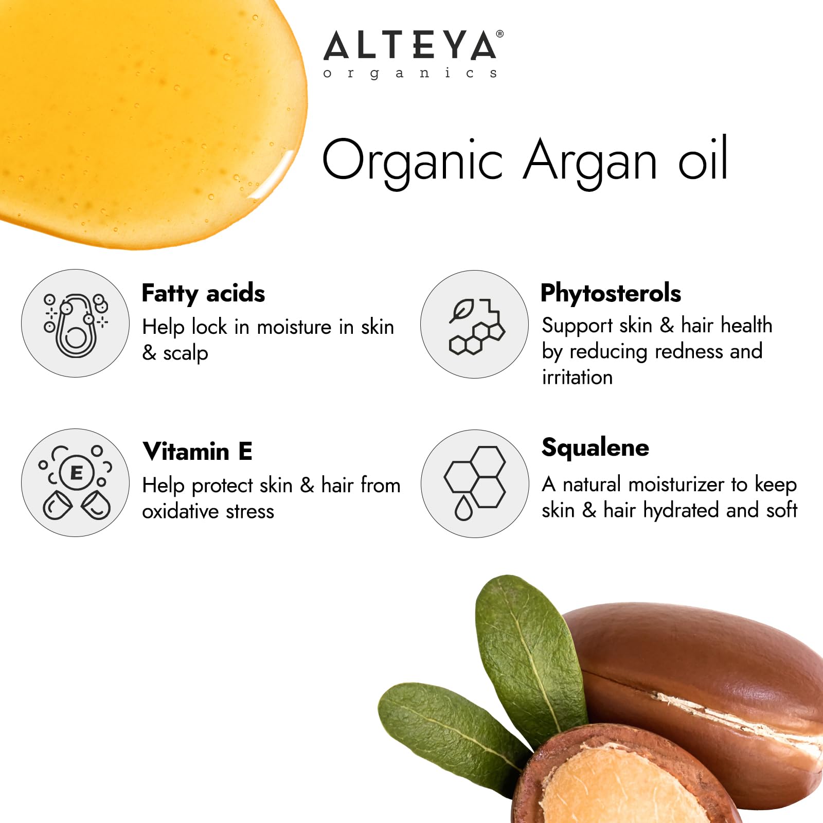Alteya Bio Arganöl 100 ml – USDA-zertifiziert - 100% rein & kaltgepresst aus Marokko - für Haare, Haut & Nägel - lichtgeschützte Braunglasflasche mit Pipette - natürliche Premium-Hautpflege