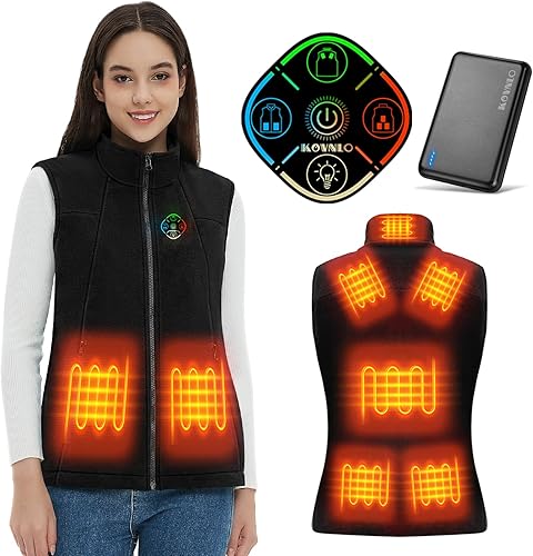 Chaleco térmico para mujer con batería incluida, forro polar suave, chaqueta térmica eléctrica inteligente y ligera