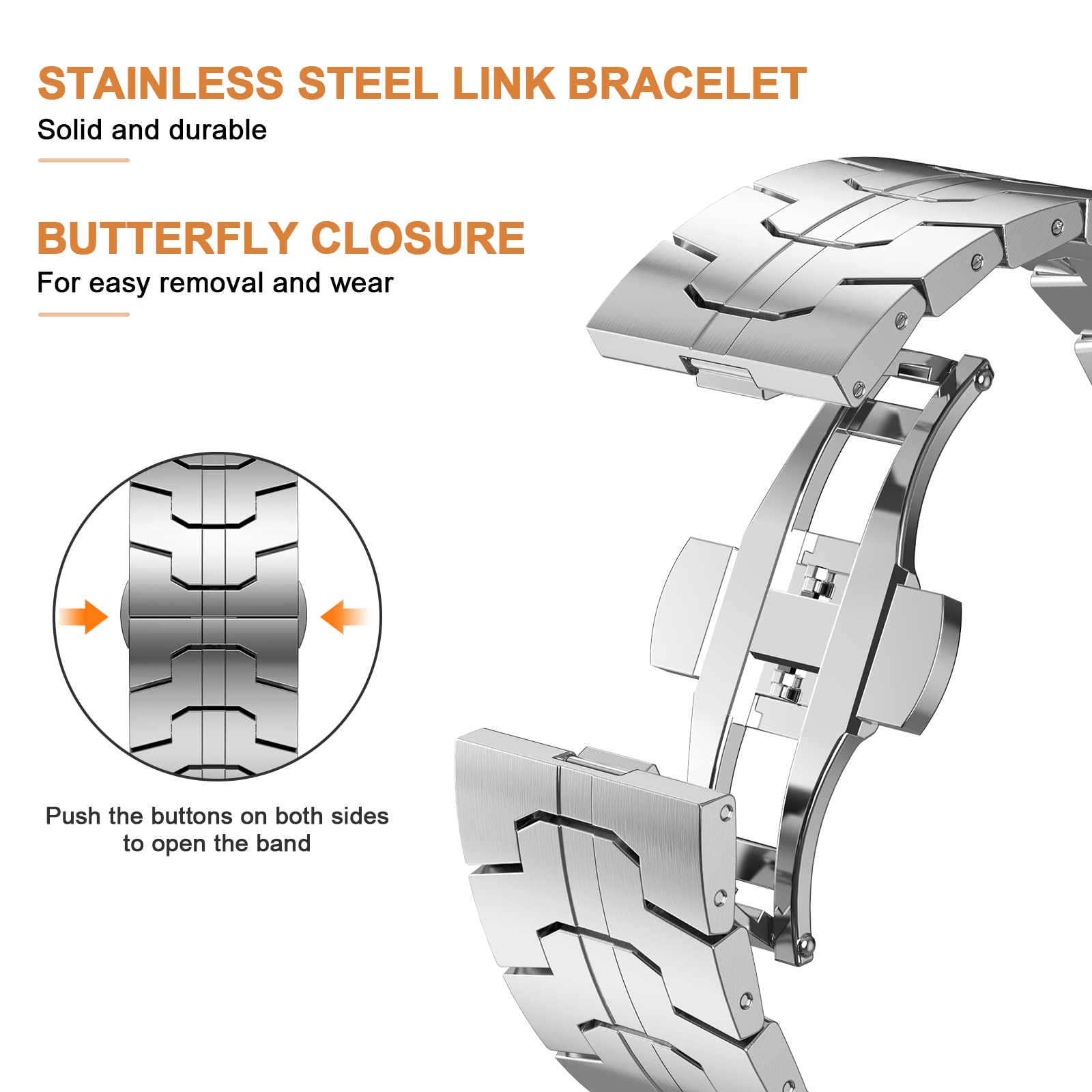Cinturino per Amazfit GTS, 20mm Cinturino in Acciaio Inossidabile in Metallo Cinturino per Amazfit Active, Amazfit GTS 2, GTS 2 Mini, GTS 3, GTS 4, GTS 4 Mini, Amazfit Bip, Bip U Pro, Bip 3, Bip 3 Pro