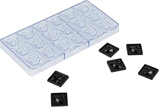 Restaurantware Pastry Tek 10.8 x 5.3 Inch Chocolate Shaping Mold 1 Freezable Candy Mold - 18 Cavities Cocoa Bean-Shaped Clear Polycarbonate Chocolate Mold Dishwashable Easy To Release