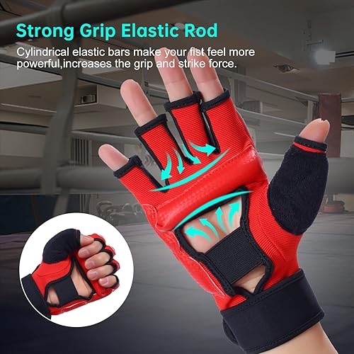 Miniatura 3 de Kickboxing Sparring Gloves TKD Gloves for Men Women Half Finger Boxing Gloves Fighting Gloves Boxing Gloves for Punching Bag Training Gloves for Men