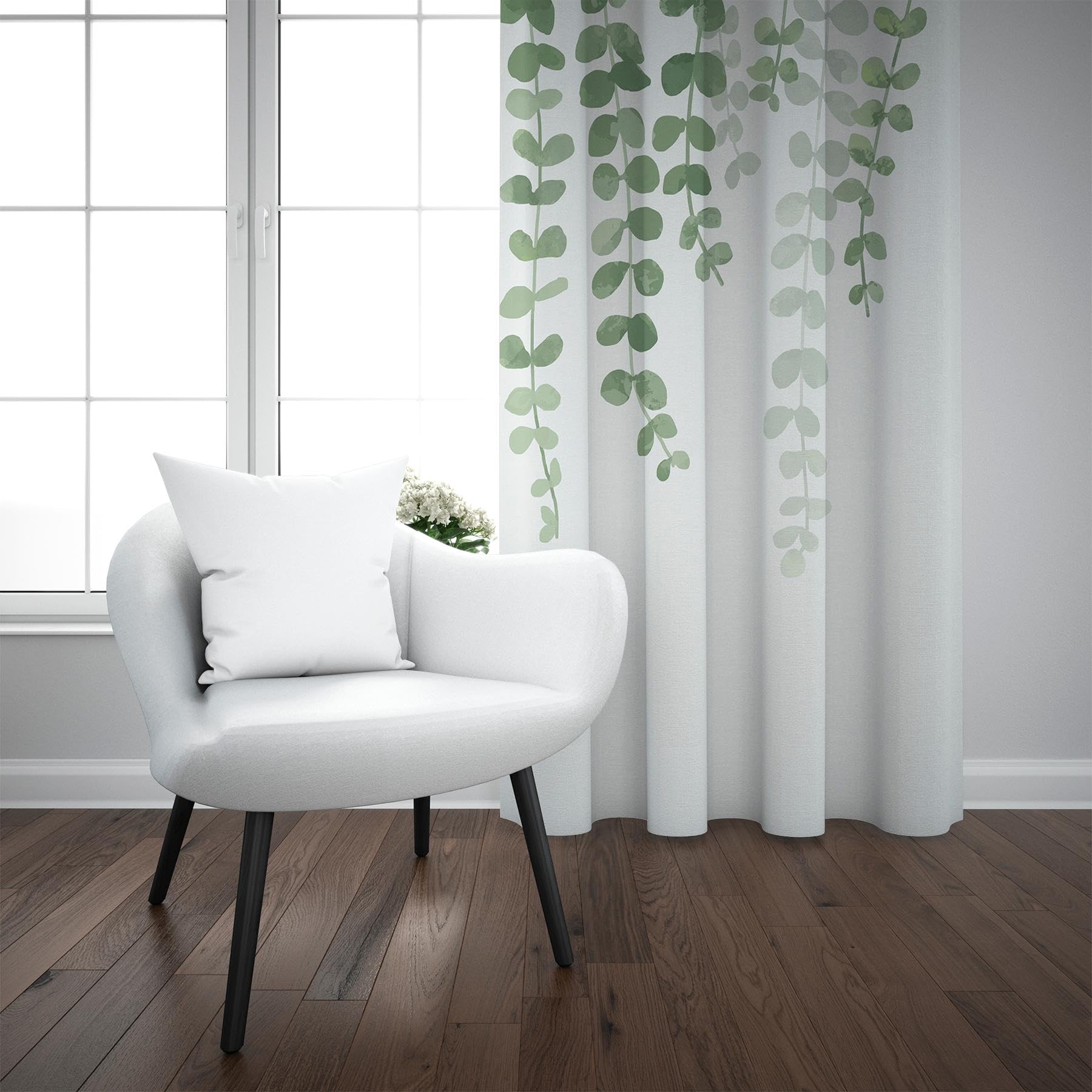 Naturalny zielony liść izolacja termiczna zasłona zaciemniająca liście zasłony sypialnia salon wiosna roślina nadruk zasłony okienne 280 x 250 cm (szer. x wys.) / 140 x 250 cm x 2