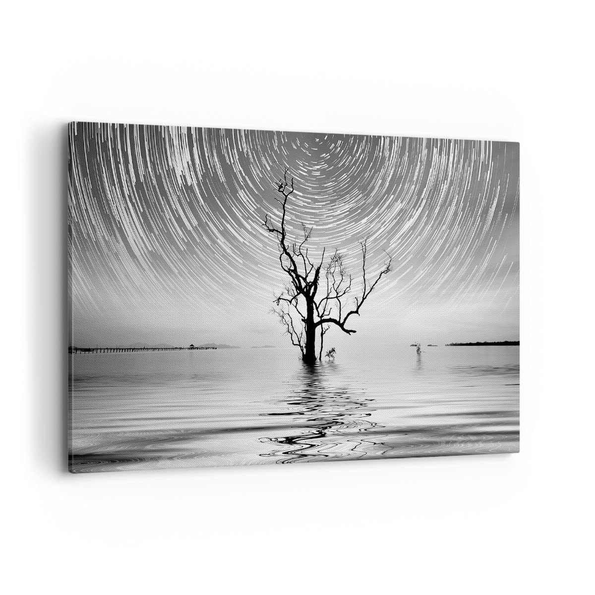 Cuadros Decoracion Salon Blanco Y Negro Árbol Lago Lienzos decorativos 120x80cm Cuadro Sobre Lienzo Moderno Dormitorio Cocina Cuadros Pared Imágenes Wall Art Prints Decor Grande XXL AA120x80-4253