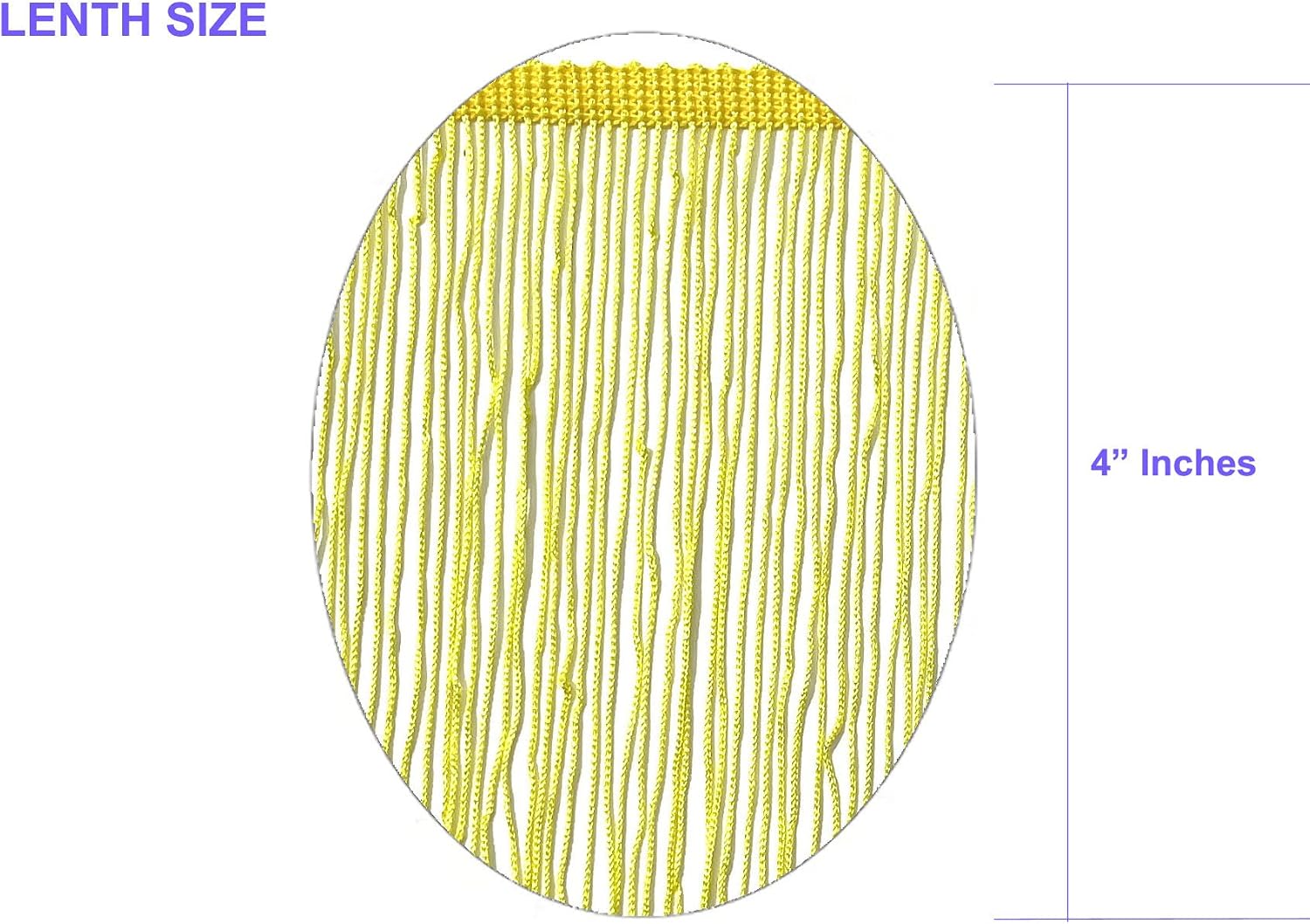 10 Yards of 4" Long Chainette Fringe Thread Yarn Tassel Trim Braid Fringe for Crafts Sewing and Decor-Lemon Yellow image 4