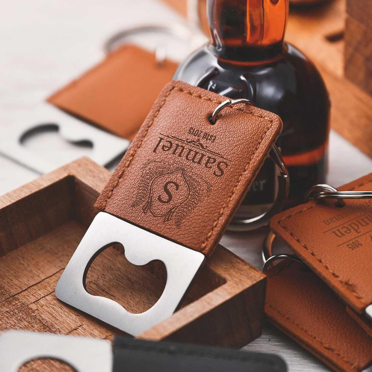 300PCS Custom Bottle Opener Bulk, Personalized Beer Bottle Opener, Color Printing/Laser Engraving Your Photo/LOGO/Text on Double-Sided for Bar, Restaurant, Party, Wedding Favors, Groomsmen Gifts
