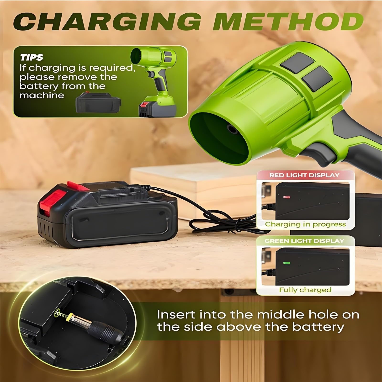 Soffiatore Ultra Leggero E Potente,Soffiatore A Batteria Potente,Aspira Foglie Per Giardino,Velocità Regolabile,Soffiatores Elettrico Per Auto,Giardino,Cortile,Foglie