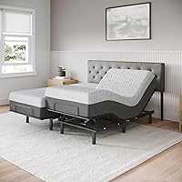 Vista 12 de Celestial Aurora - Base de cama ajustable (marco) + colchón de espuma viscoelástica de gel de 10 pulgadas (mediano), fácil montaje, elevación
