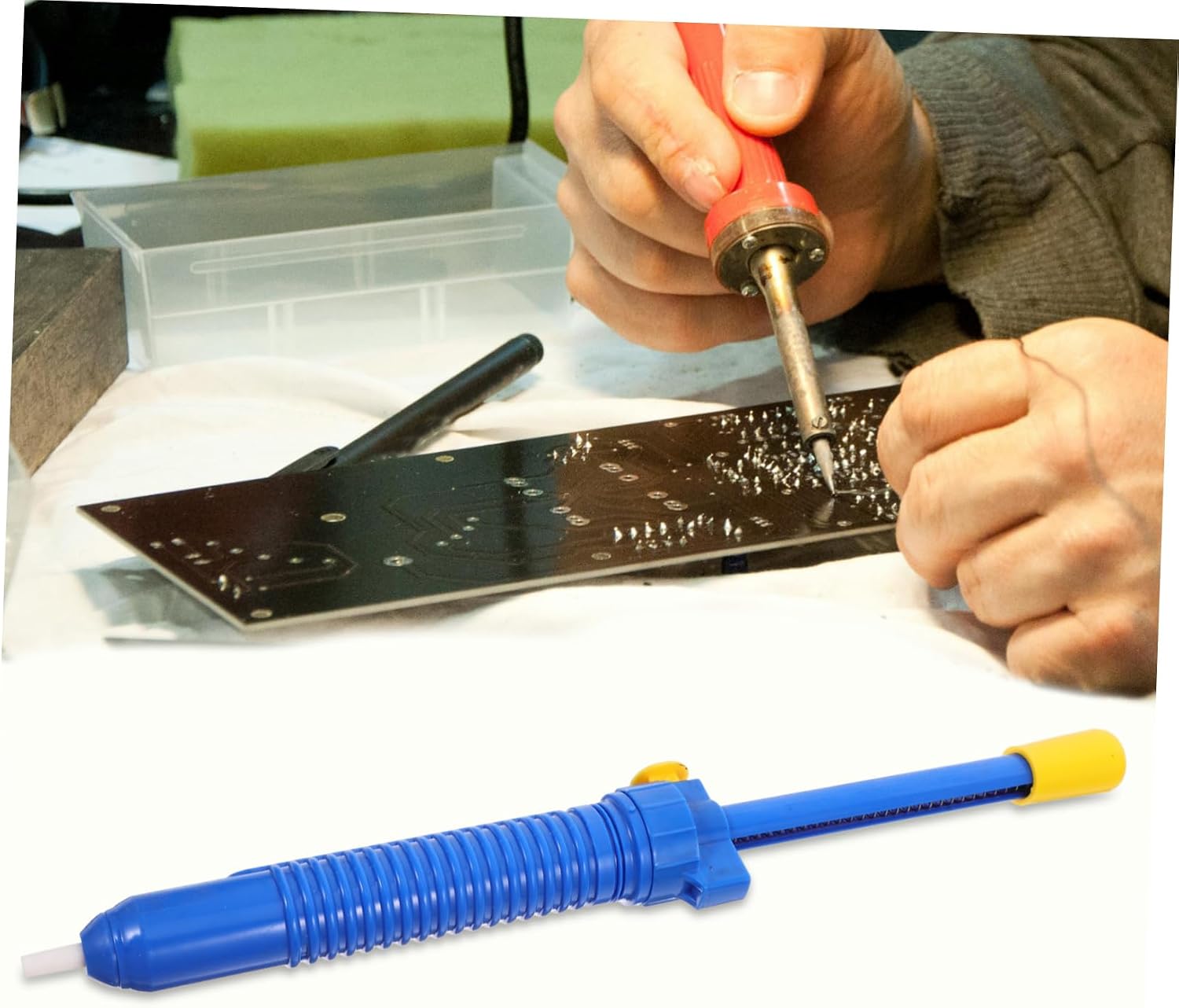 Alipis Solder Sucker Desoldering Pump Manual Soldering Tool with Strong Suction for Efficient Solder Removal Electronics Construction for Frequent Use