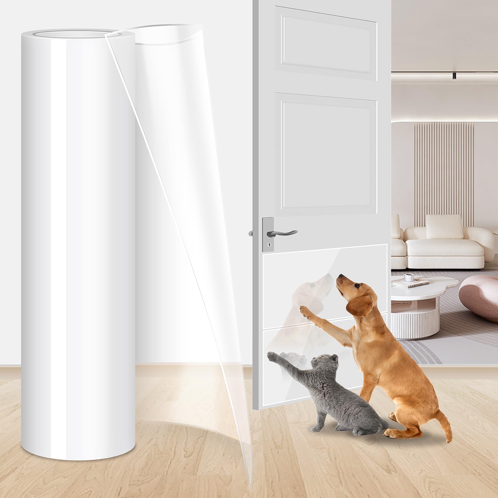 Anti Cat Scratch Furniture Protector, Cat Couch Protector, Anti Scratch Furniture Protector, Protector Pads for Furniture for Couch,Doors&Wall(7.87"X