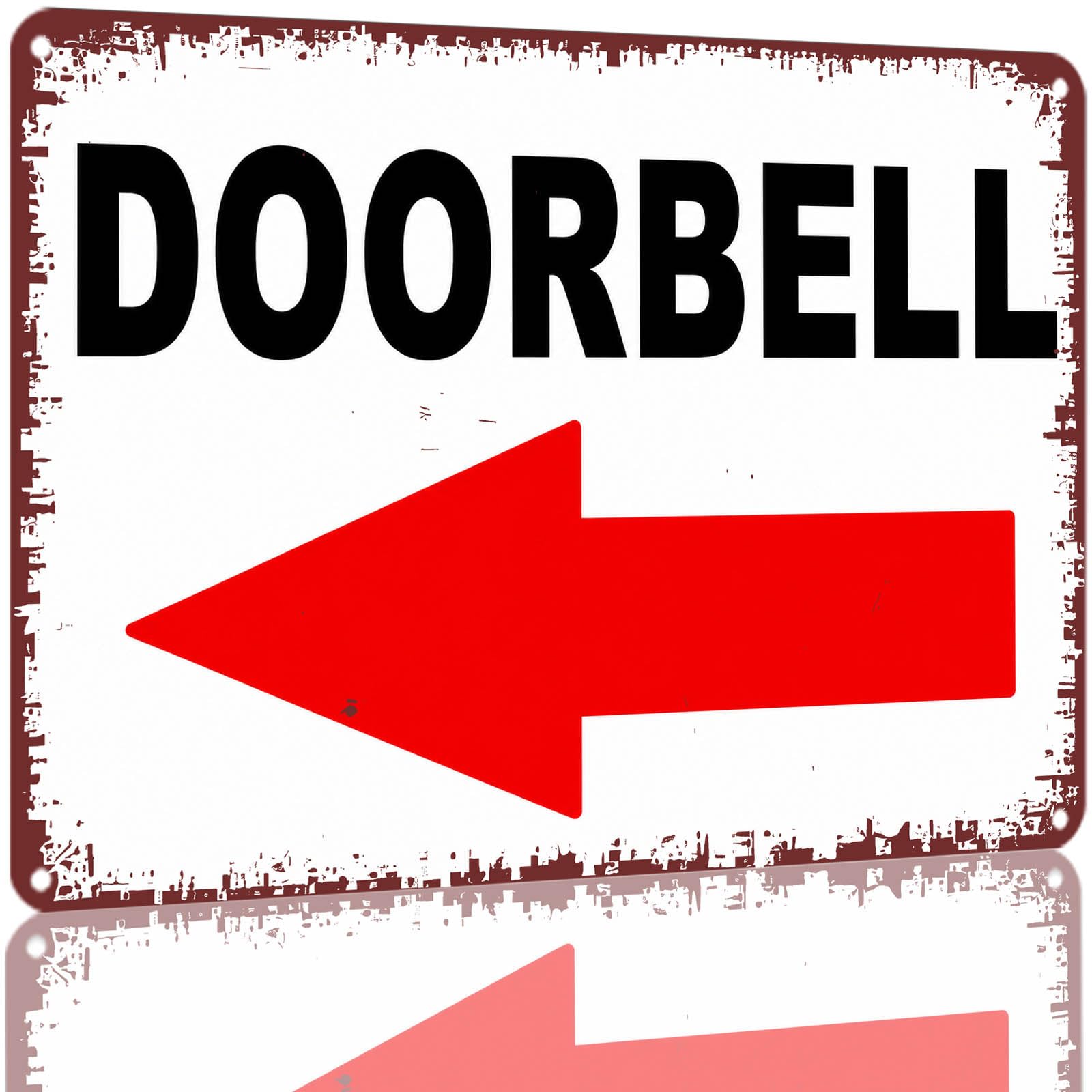 Kwqdozf As Pic 8X12 Inch Metal Doorbell Sign Arrow Indicator Tin Sign For Home Garage Outd