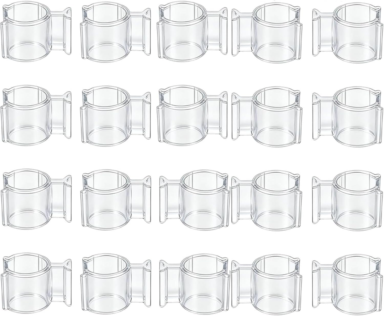 20 Pack Pump Lock Clip for Cosmetic Dispensers (Medium),Travel Lotion Pump Lock No Spill Cap Clamp for Shampoo Cleansing Oil Bottles,PP Plastic Leak Prevention Locks for Camping Gym (Transparent)