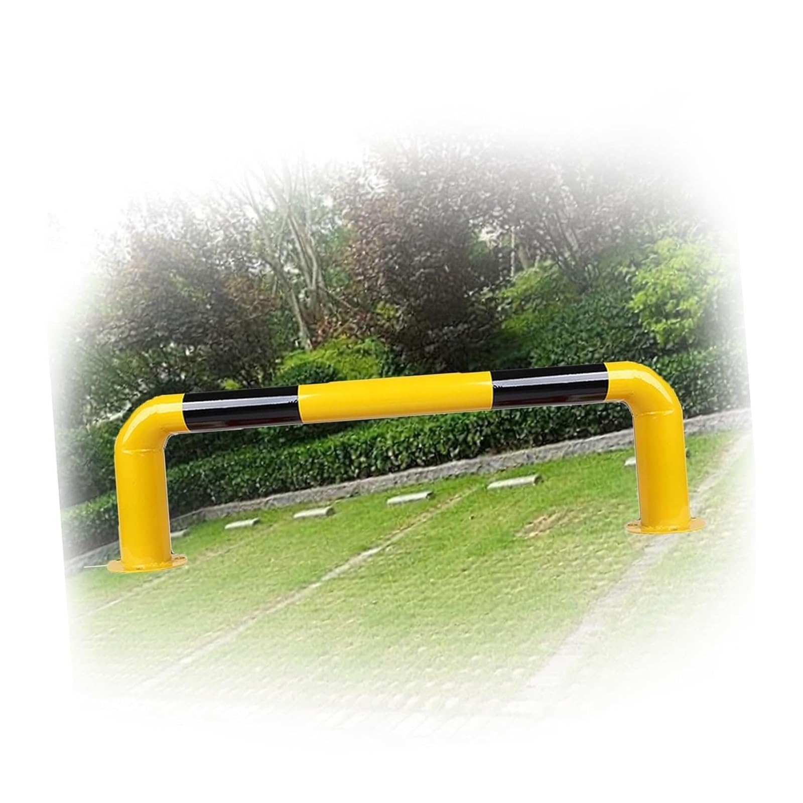 CWCQGH U Shape Security Bollards Garage - Traffic Warning Post With Reflective Strips (80x30x0.15cm)
