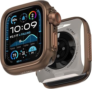 ULTIMAL Metal Case Compatible with Apple Watch Series SE3/SE2/SE/6/5/4 44mm with Back Cover, Military Grade Shockproof Protective Case, Rugged Cover for iWatch 44mm (Brown)