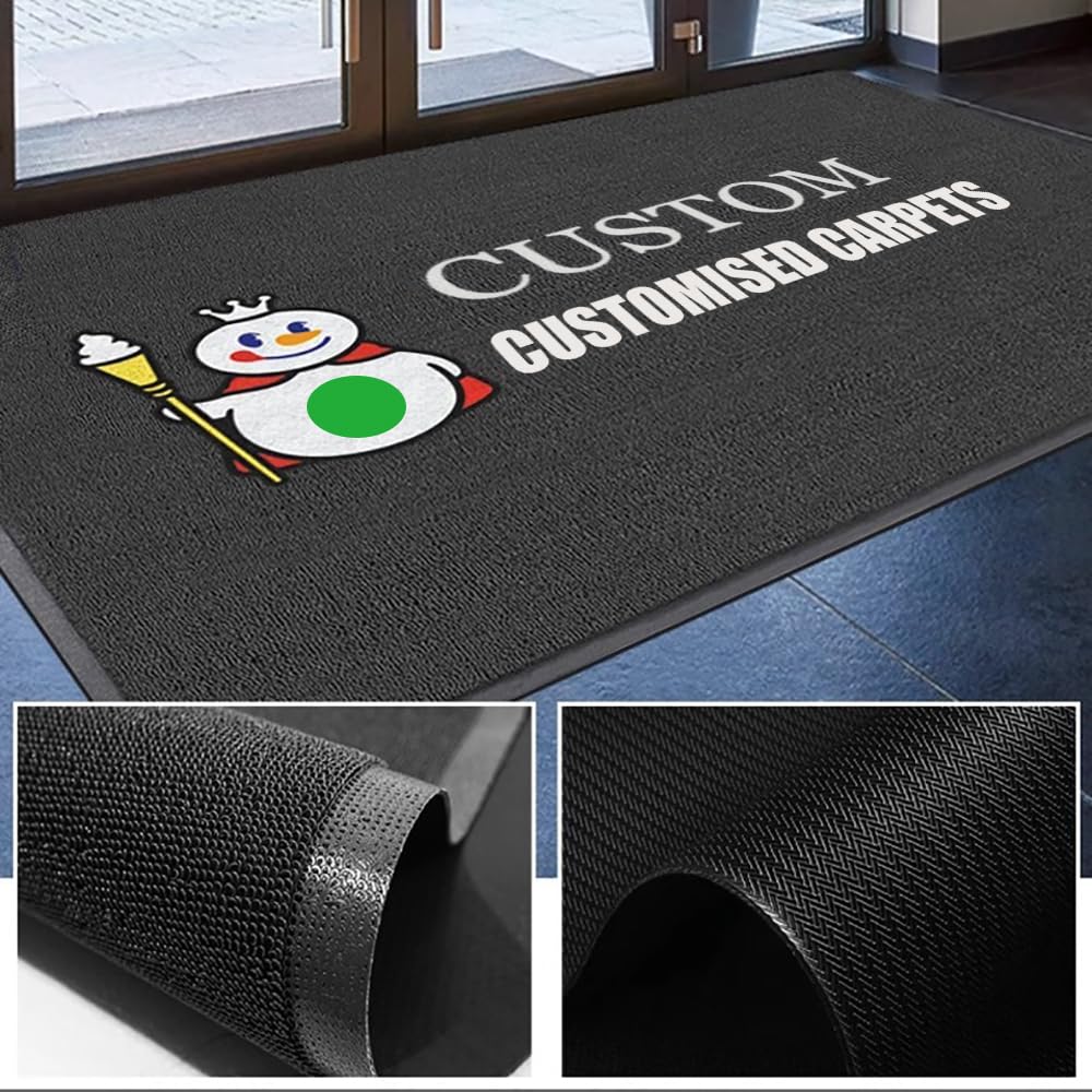 Paillasson Personnalisable avec Logo et Texte Tapis Personnalisés Antidérapant de Sol D'entrée d'ascenseur D'hôtel de Centre Commercial,50x70cm