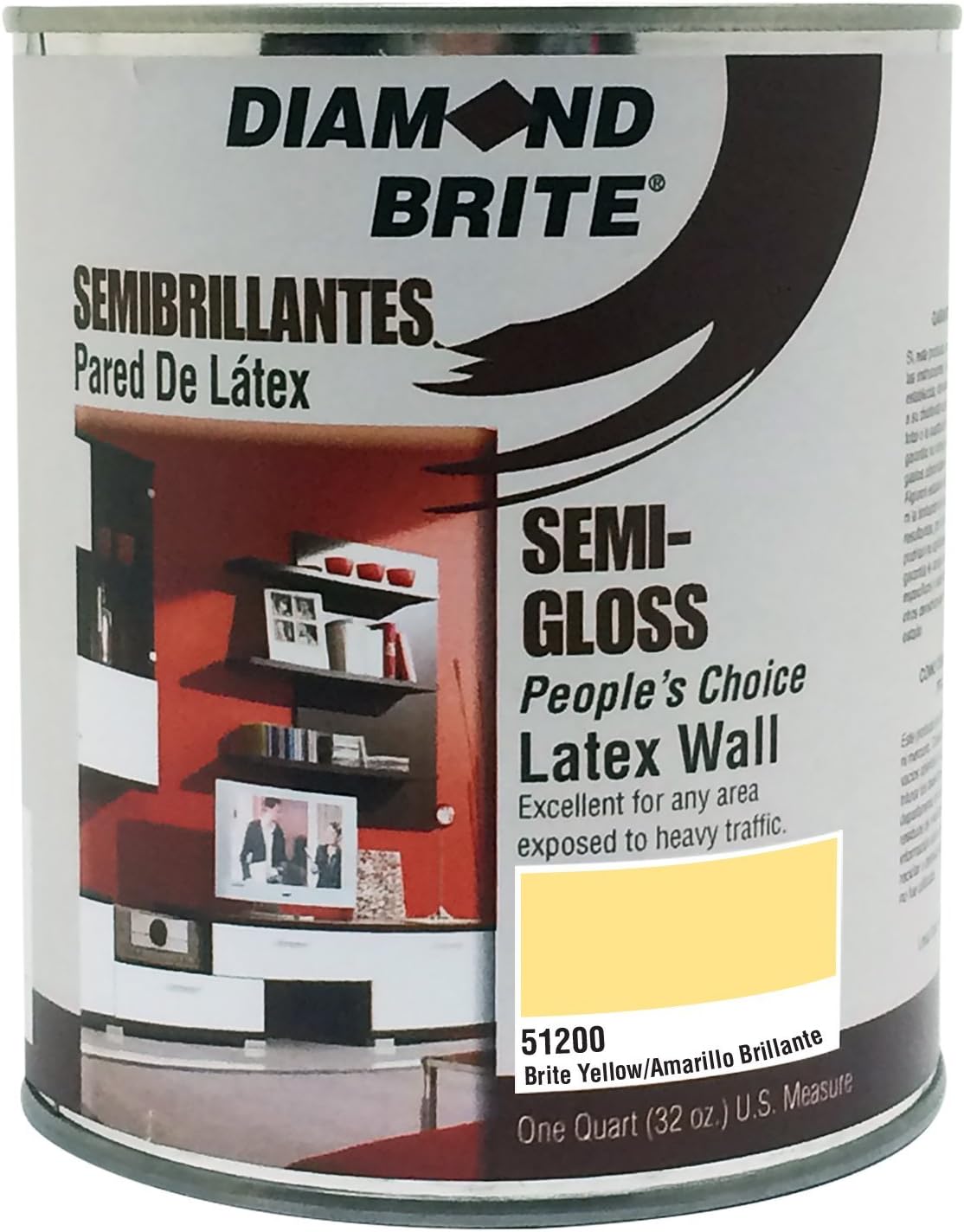51200 1 Quart Bright and Rich Latex Paint Yellow
