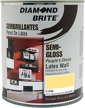 Diamond Brite Paint 51200 1 Quart Bright and Rich Latex Paint Yellow
